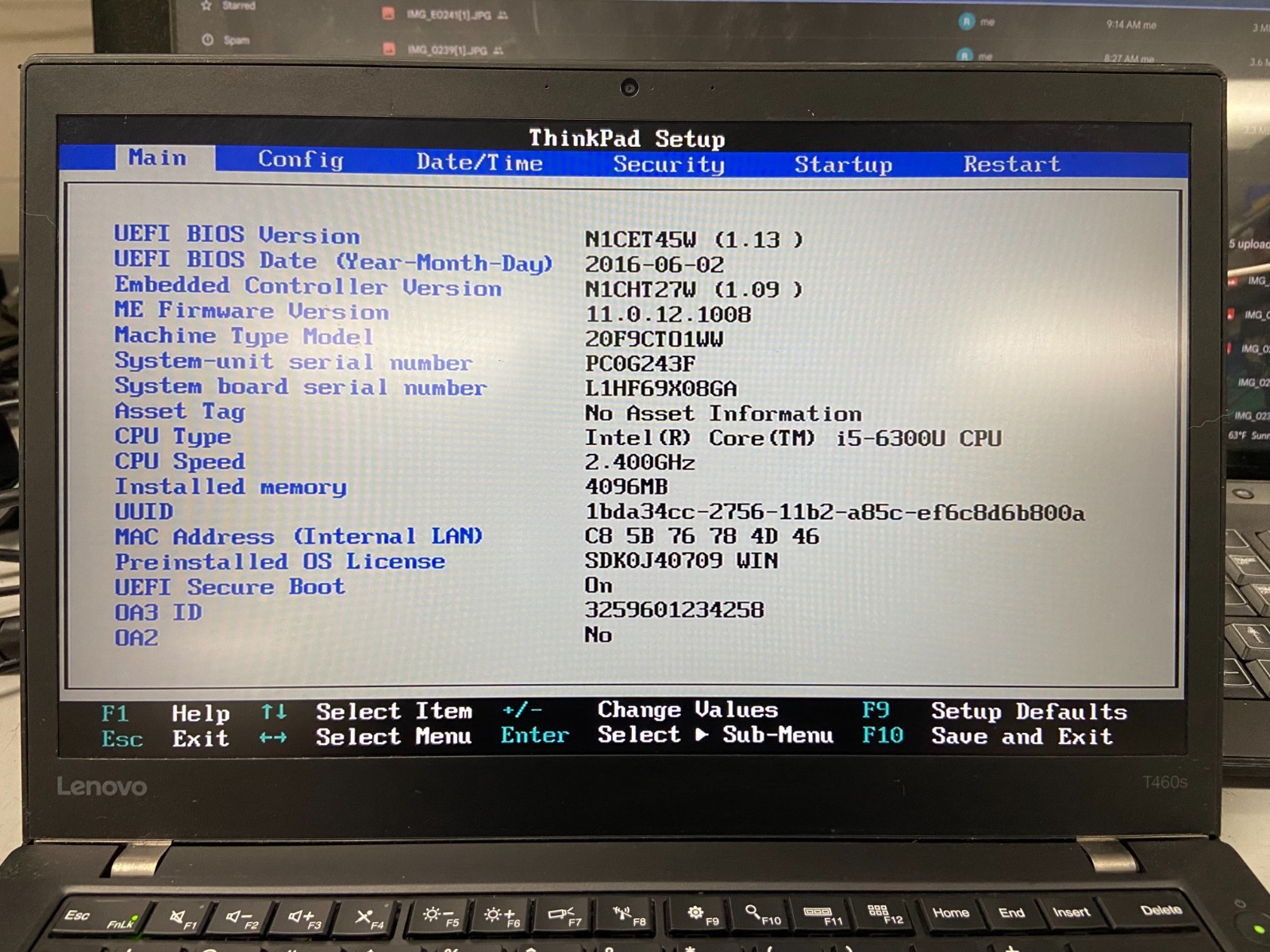 Lenovo ThinkPad T460S i5-6300U 4GB RAM *AS IS/BIOS* (NO SSD/OS/BATT) | LP513