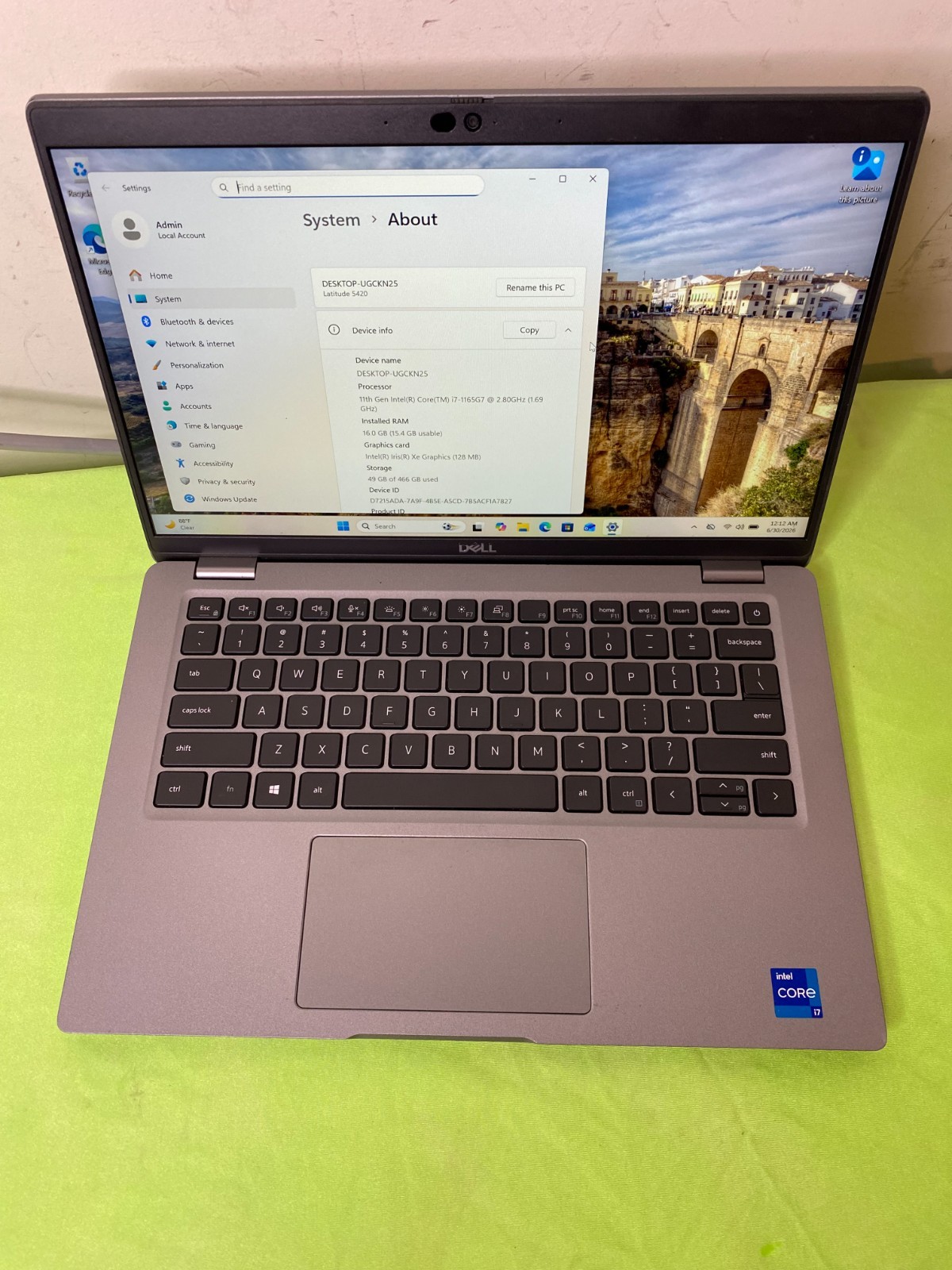 Dell Latitude 5420 14″ Intel Core i7 11th Gen.3.00 GHz, 16GB RAM.500GB NVMe, W11