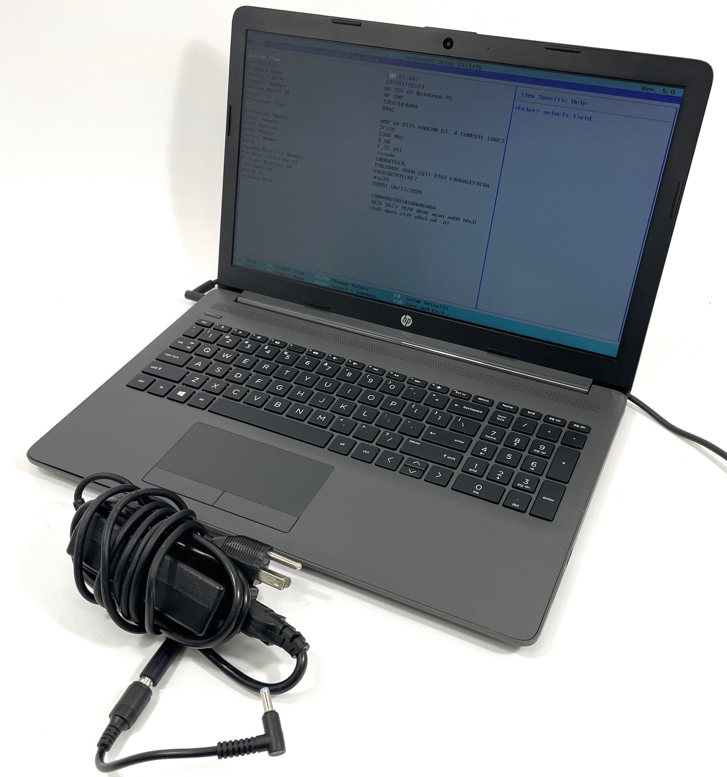 HP NoteBook 255 G7 Laptop A4-9125 256GB SSD 8GB RAM Radeon R3- NO OS