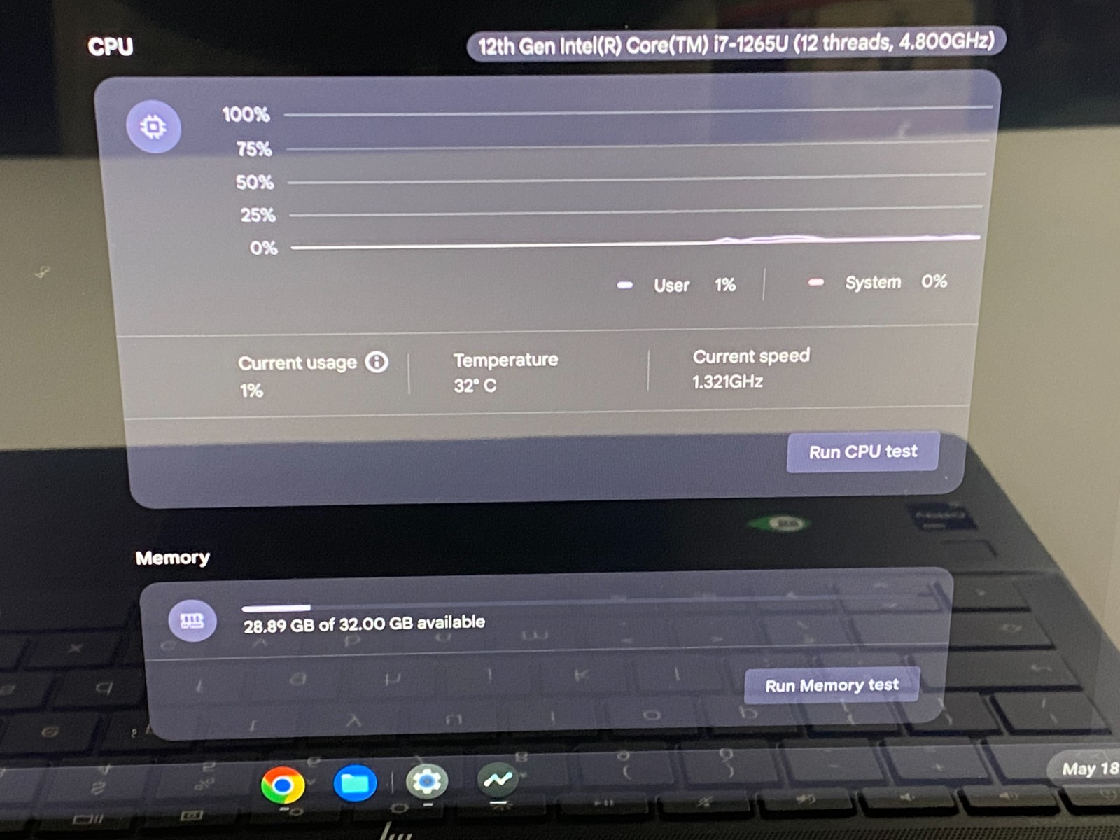 HP Elite Dragonfly Intel i7-1265U @4.80GHz 32GB RAM 16GB 13.5″ Touch Chromebook