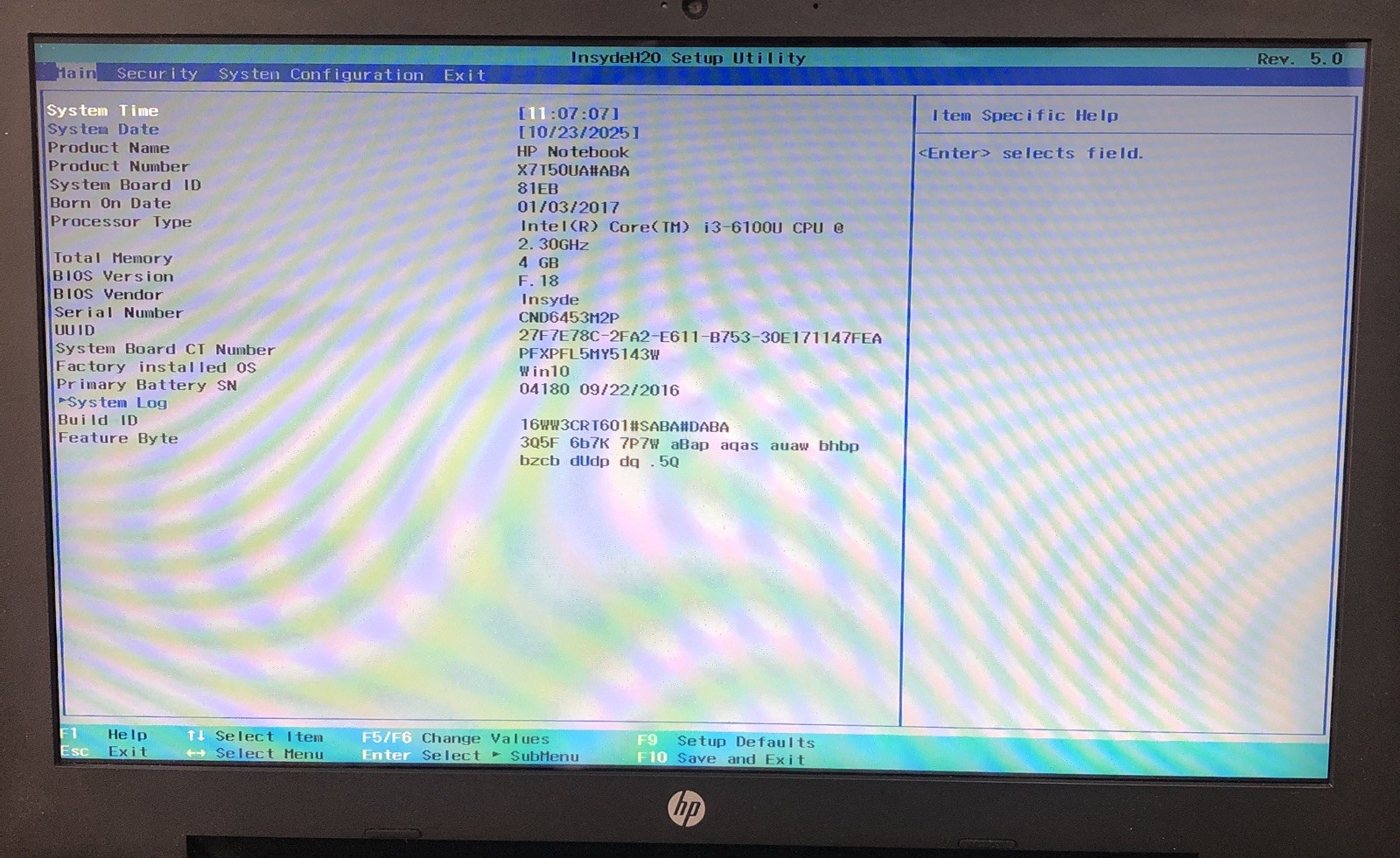 HP 15-AY009DX Intel Core i3-6100U 2.30GHz 4GB Boot to BIOS No HDD