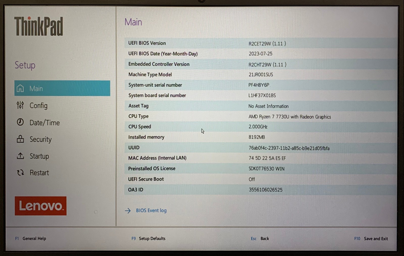 Lenovo ThinkPad E14 Gen 5 14″ AMD Ryzen 7 7730U 8GB, No Storage, Remote Managed