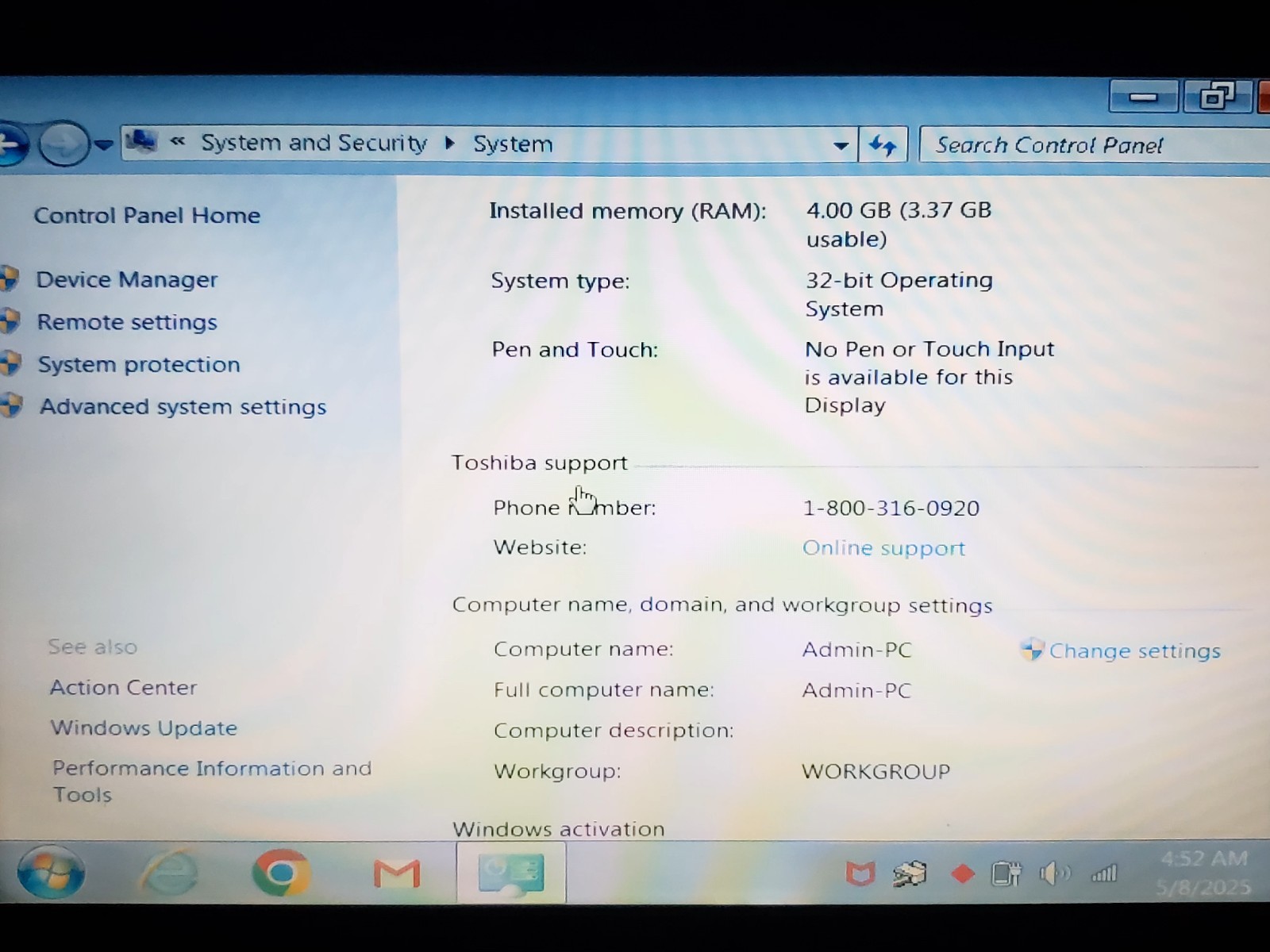 (For Parts Repair) Toshiba Satellite P205D-S8804 Laptop (Has Scratches, Scuffs)