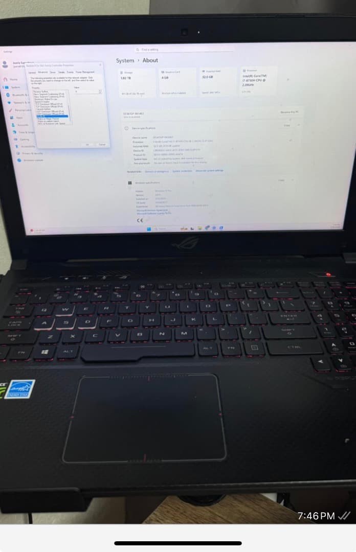 ASUS ROG Strix GL503GE 15.6″ FHD 120Hz Intel i7-8750H GTX 1050 Ti Gaming Junk