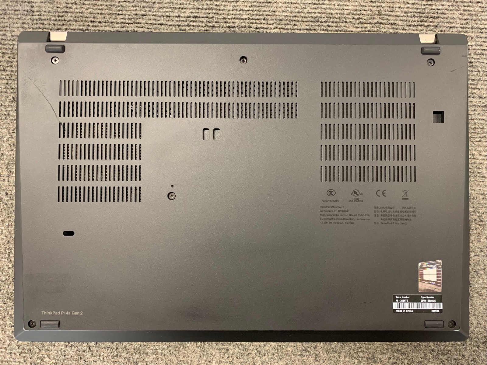 Lenovo ThinkPad P14s Gen 2i 14″ Laptop i7-1165G7 16GB RAM 512GB NVMe, As Is