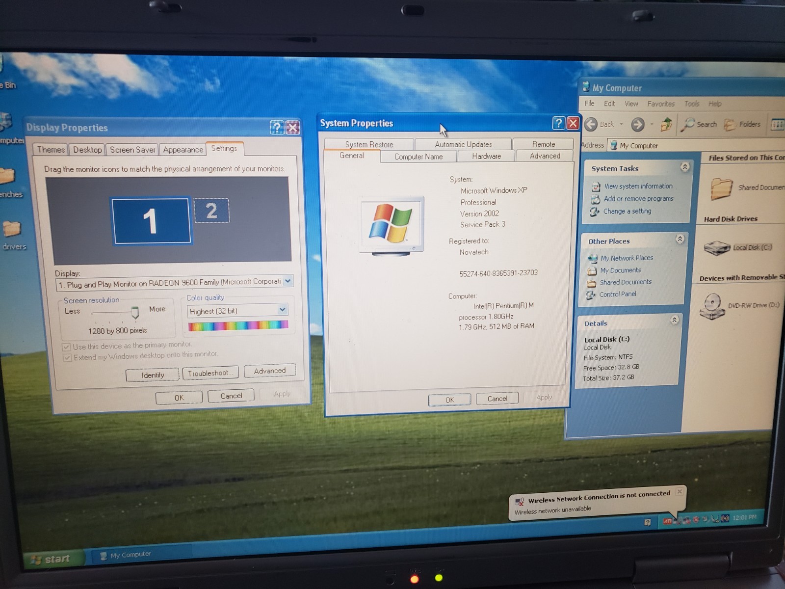 Rare Novatech Mitac 8050d WinXP Gaming PentiumM 1.8ghz 512mb 40gb Ati 9700 Gpu