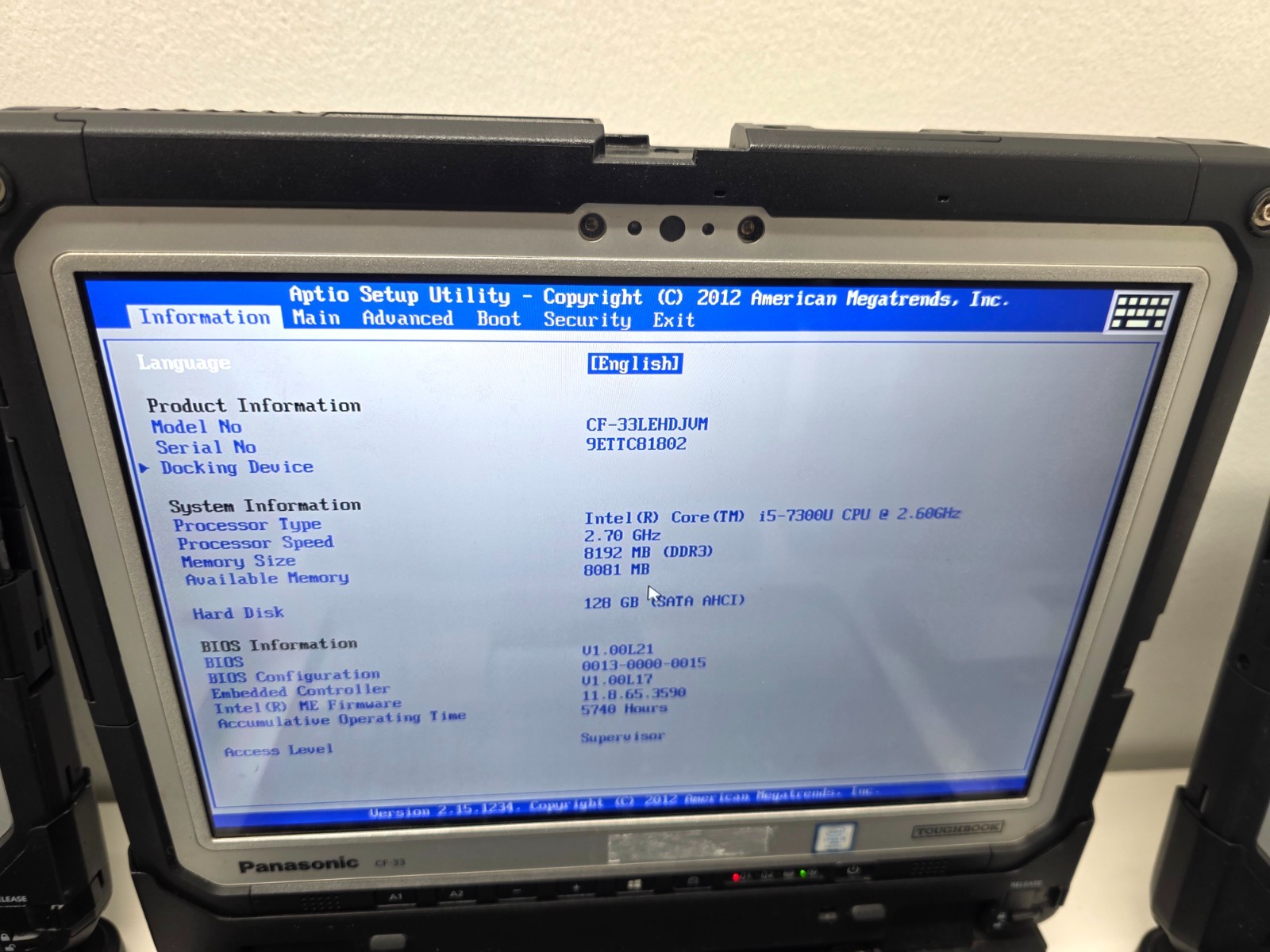 Lot 10 Panasonic Toughbook CF-33 i5 8GB 128GB Barcode LTE Rugged PCs