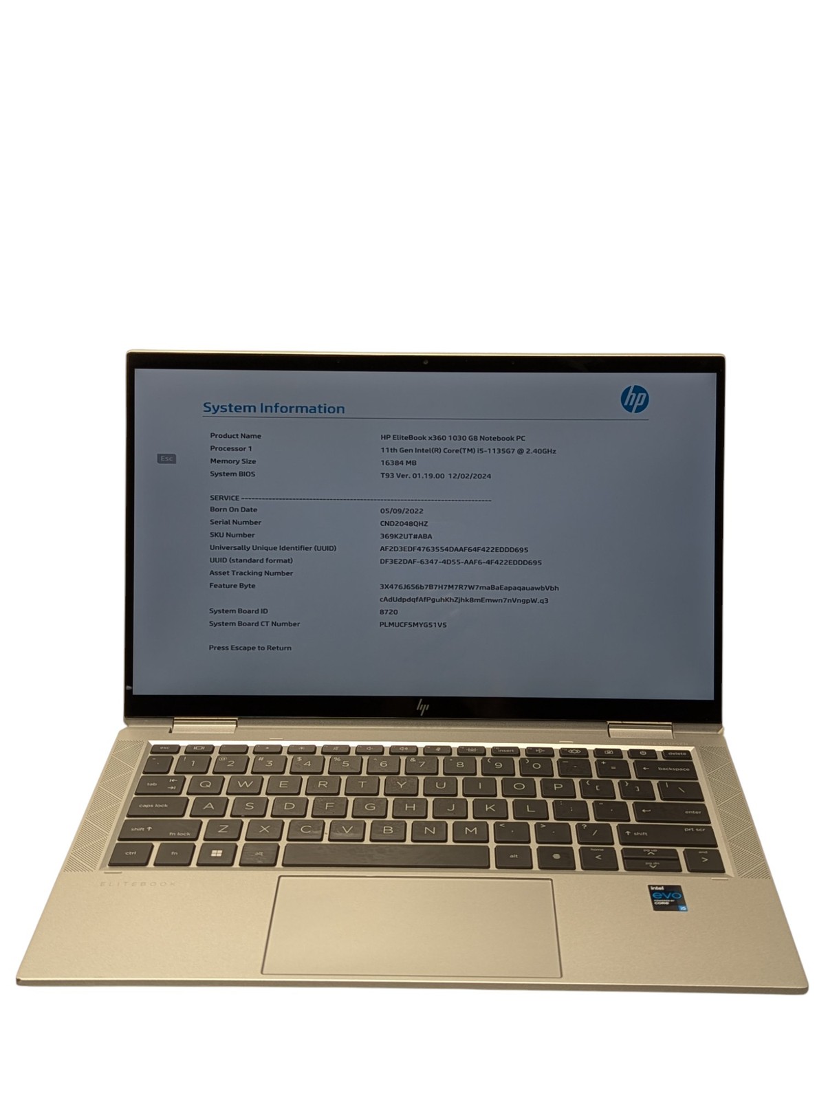 HP EliteBook X360 1030 G8 i5 2.40GHz 16GB RAM 256GB SSD Grade D