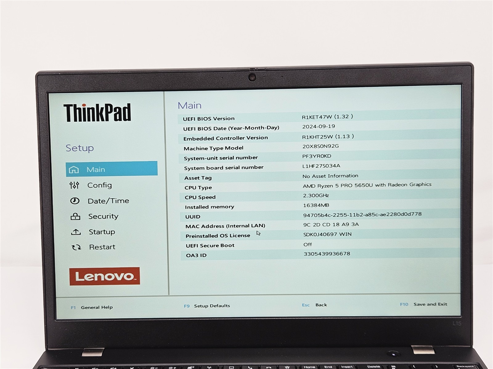 Lenovo ThinkPad L15 Gen 2 16GB RAM 512GB SSD Ryzen 5 Pro 5650U 15.6″ FHD