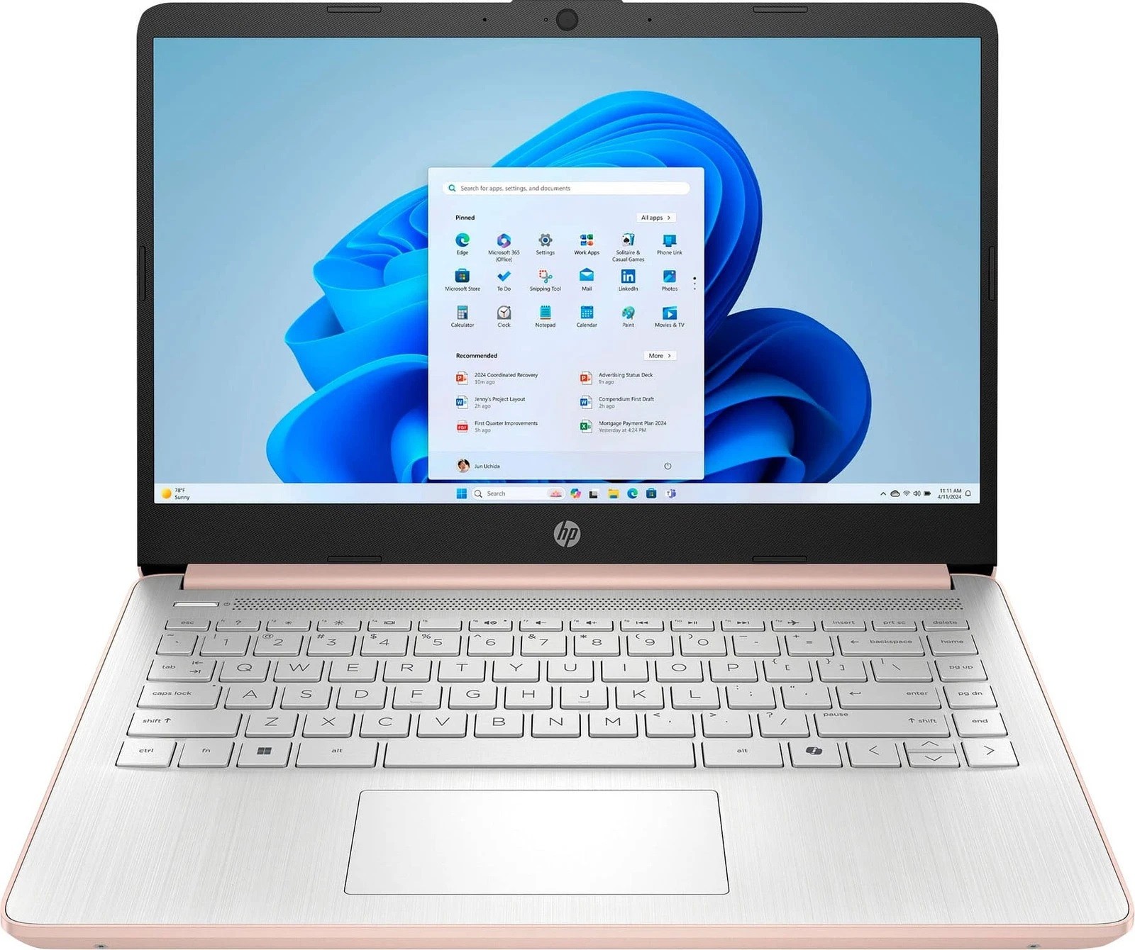 2025 HP 14″HD Laptop Win11Pro computer Intel-R-N150 16GB RAM 128GB UFS notebook