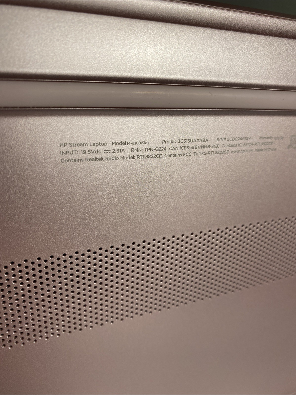 HP Stream Laptop 8GB RAM 32GB SSD – No Box – No Cable