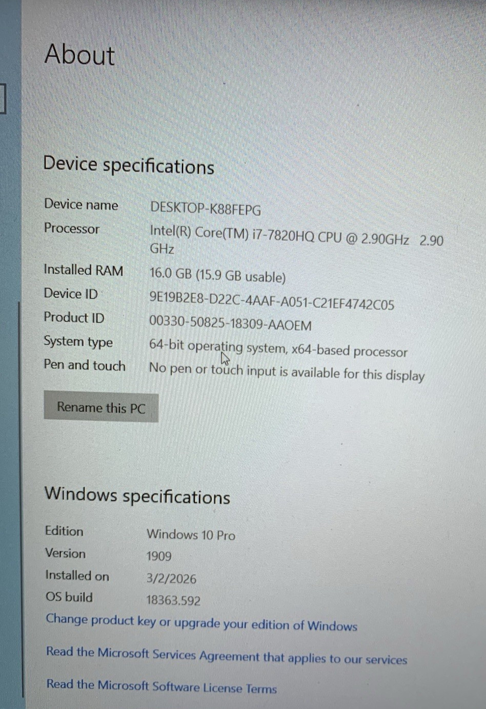 Dell Precision 7520 Workstation 15.6″ Core i7-7820HQ 2.90GHz 16GB Ram 2 TB HDD