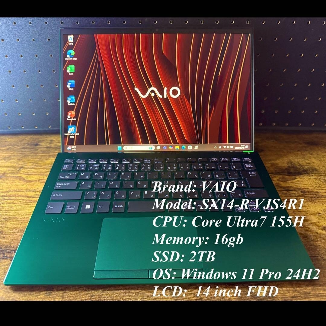 VAIO SX-14R Ultra7 16g 2TB Deep Emerald Core Ultra7 155H Notebook PC d731