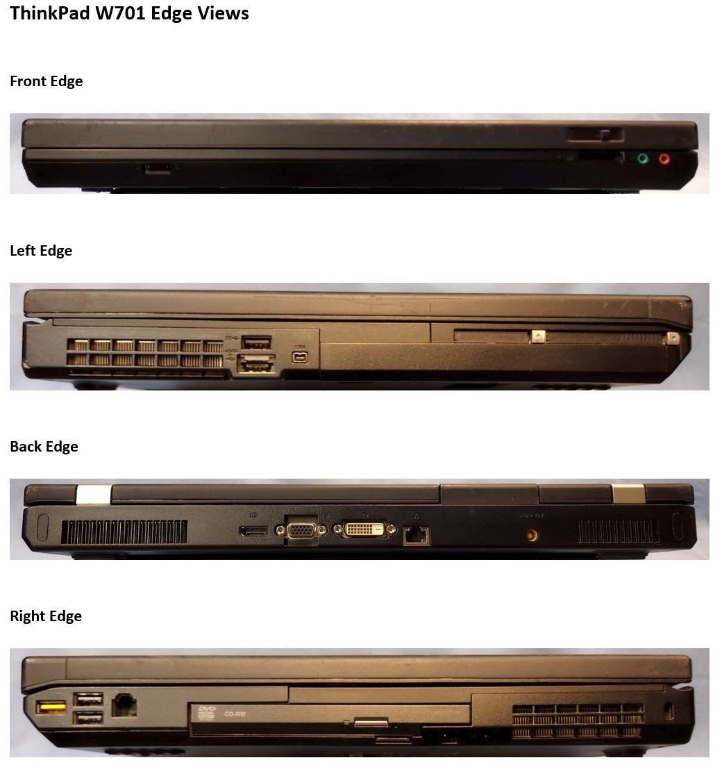 Lenovo ThinkPad W701 i7-820QM 16GB RAM NEW 180GB SSD NVIDIA GPU Win10P Grade A-