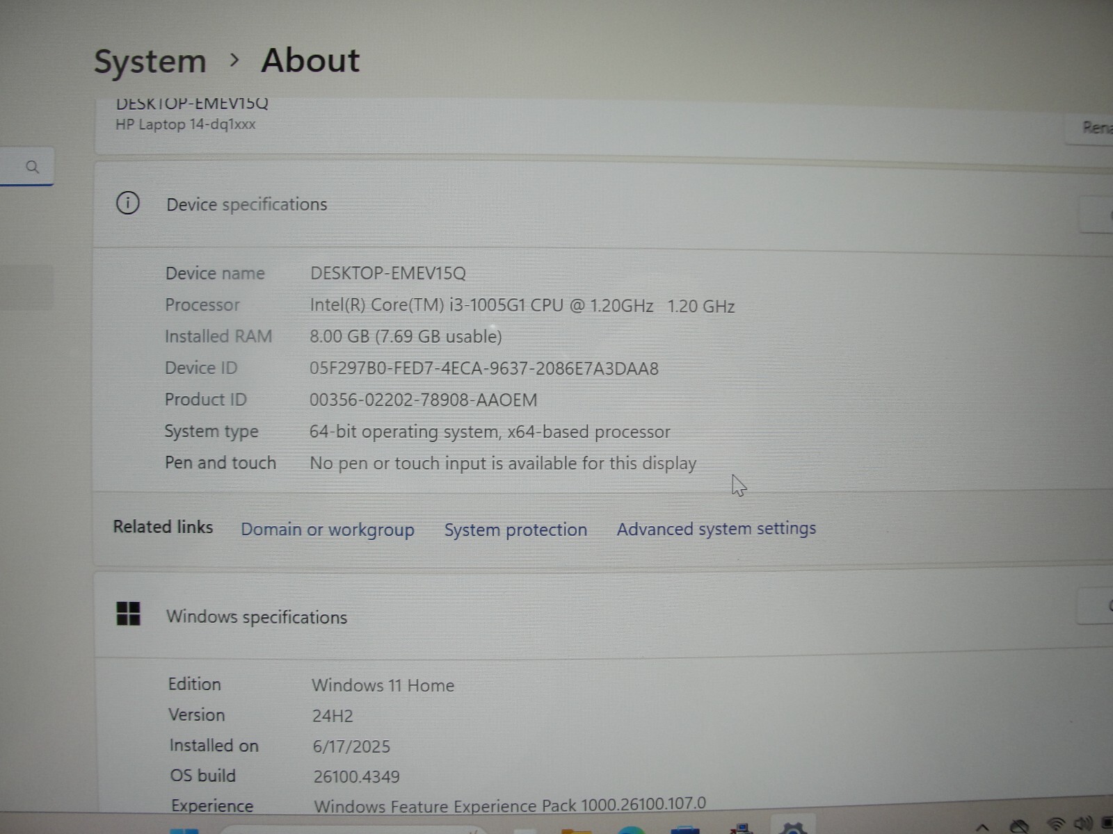 HP 14-DQ1043CL 14” FHD Intel Core i3-1005G1 1.2GHz 8GB 256GB SSD +Charger
