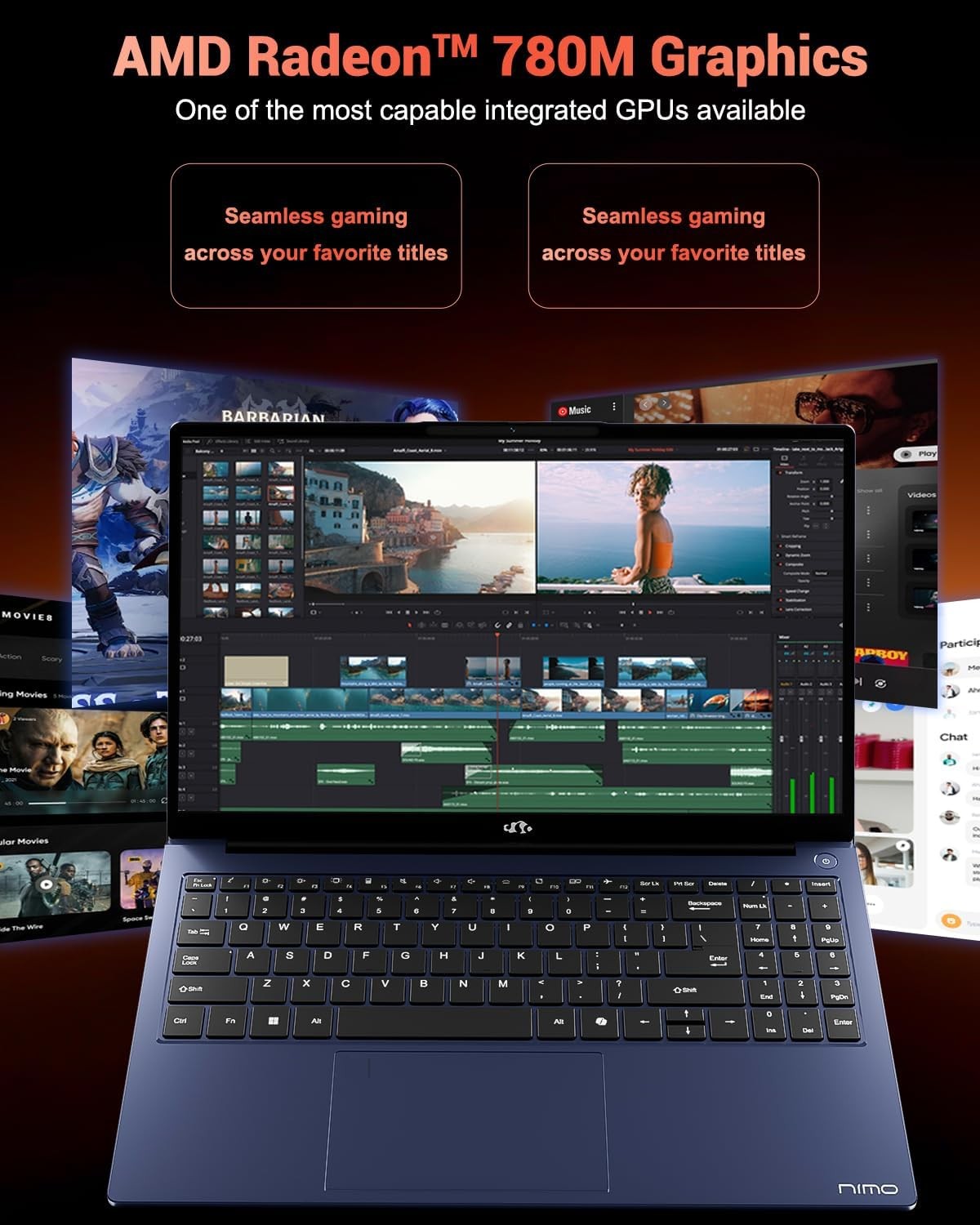 15.6″ IPS FHD Gaming Laptop 32GB DDR5 RAM 1TB SSD AMD Ryzen 7 8745HS 780M GPU