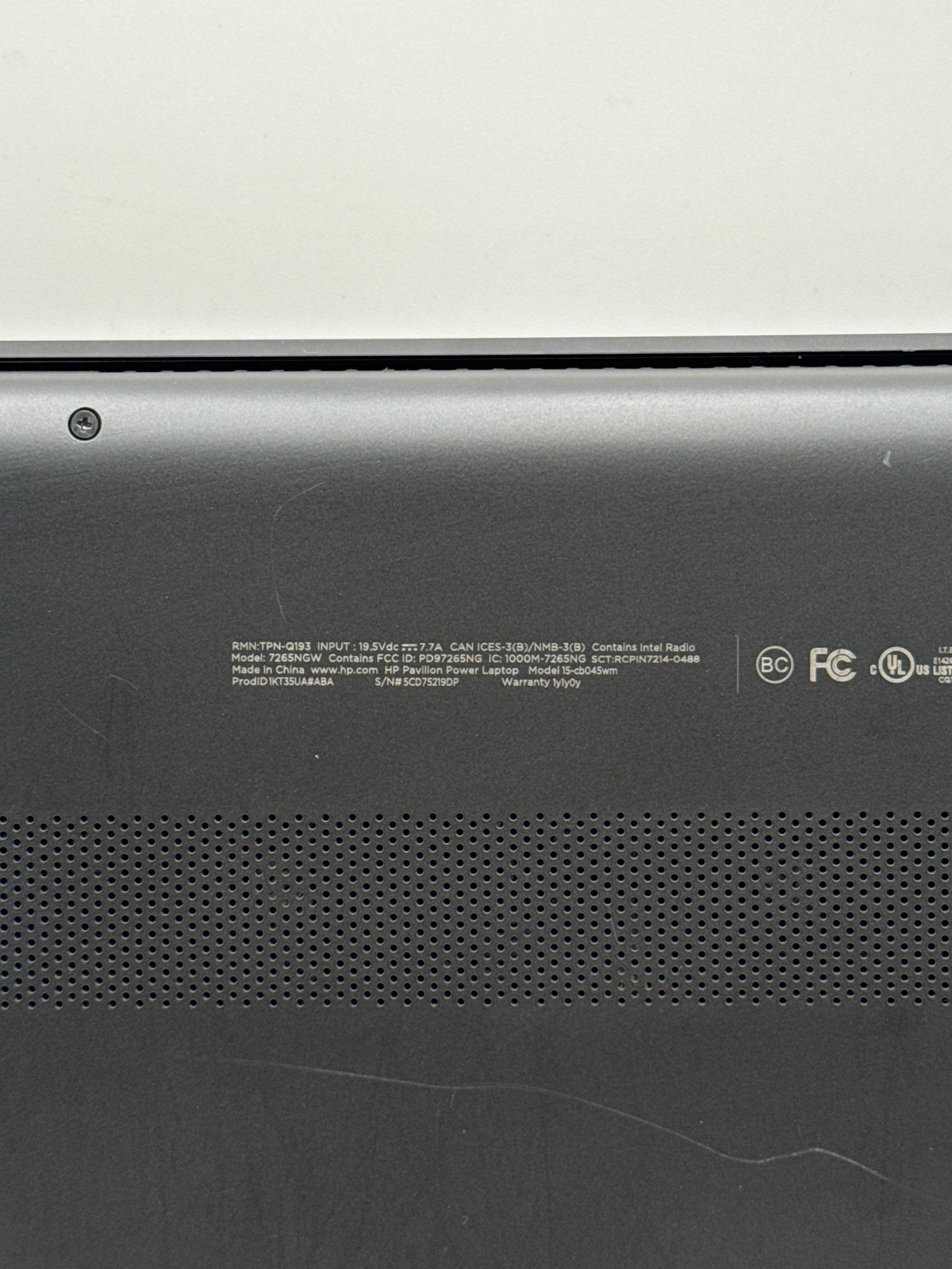 HP Pavilion Power Laptop i7-7700HQ 8GB RAM, 1 TB SSD, GTX 1050