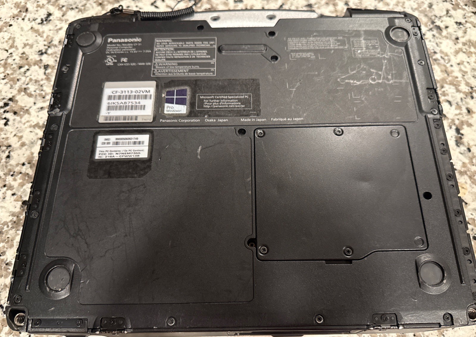 Panasonic Toughbook CF-31 MK5 i7-5600U 2.60GHz|16GB RAM|256GB HDD|NoOS|NoCharger