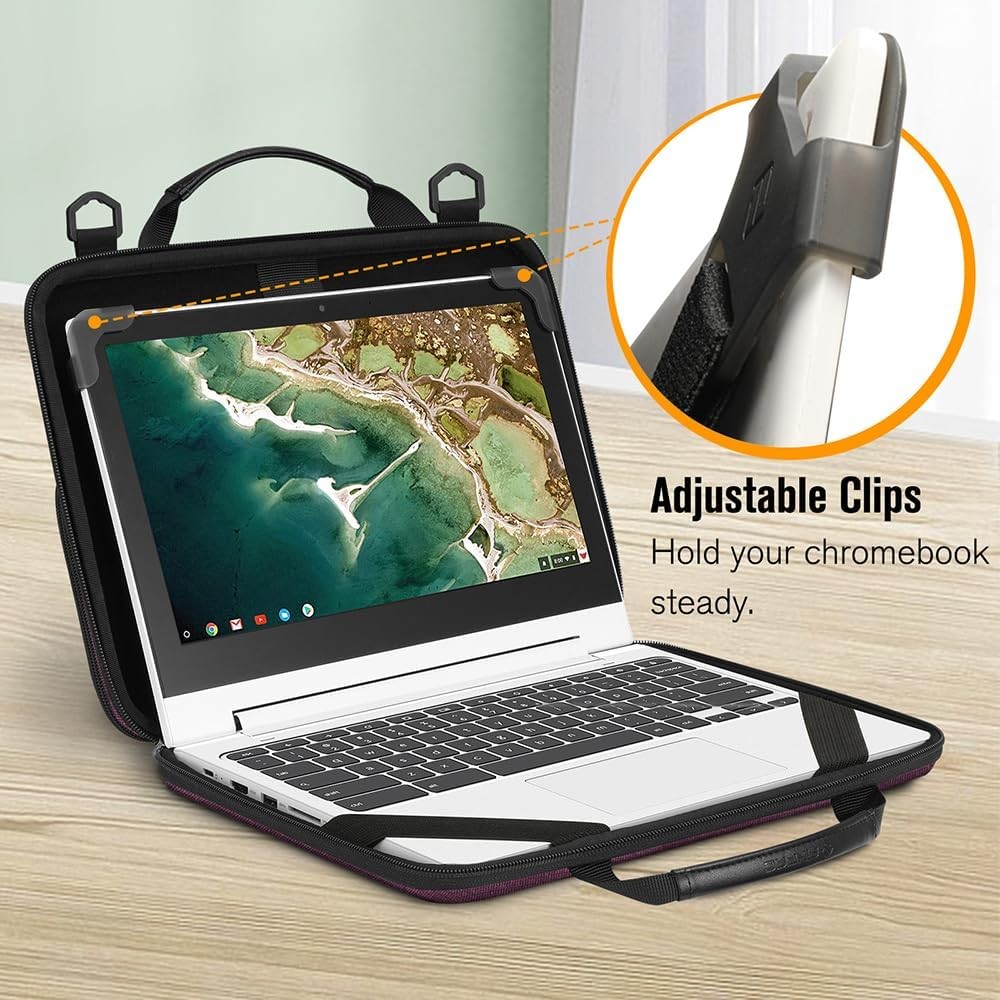 Chromebook Sleeve Case for 11-11.6 Inch Laptops – Protective Shoulder Bag with P