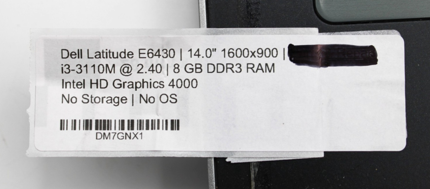 Dell Latitude E6430 i3-3110m@2.4GHz 8GB DDR3 NO STORAGE OR OS *USED/TESTED*