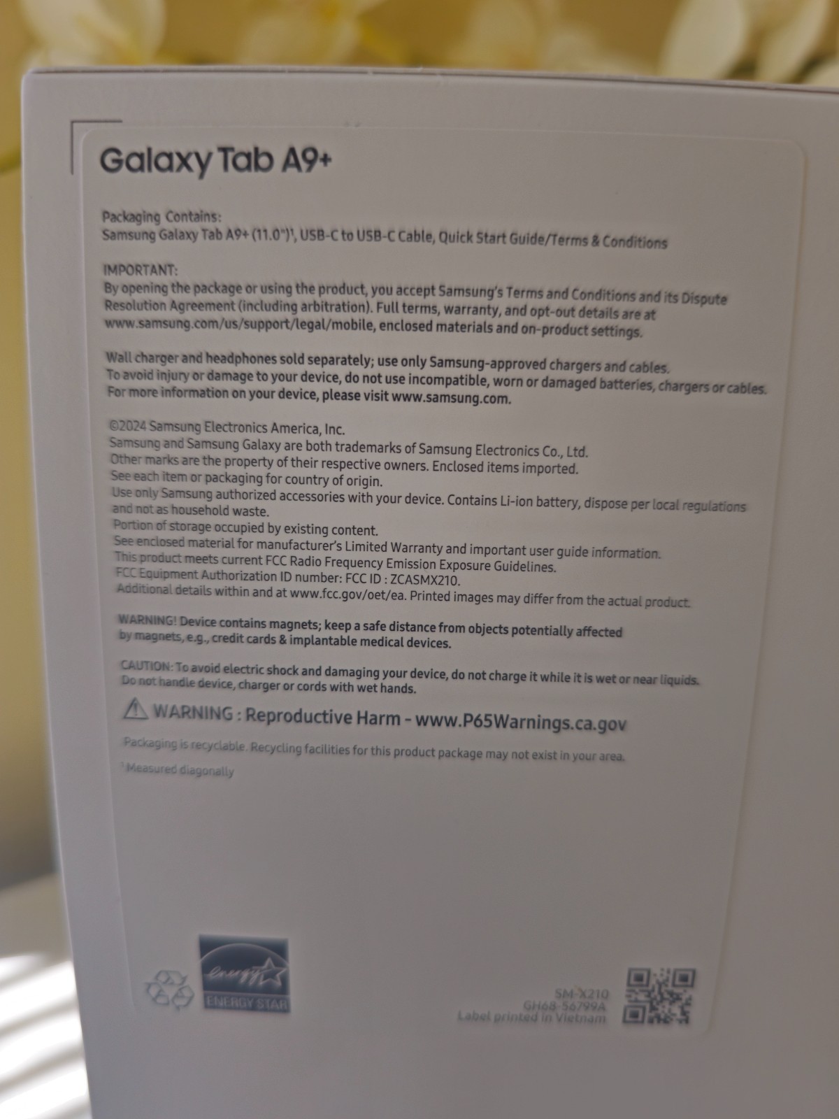 SAMSUNG Galaxy Tab A9+ (SM-X210), 64GB 4GB RAM, WiFi, 11″ Display, Silver