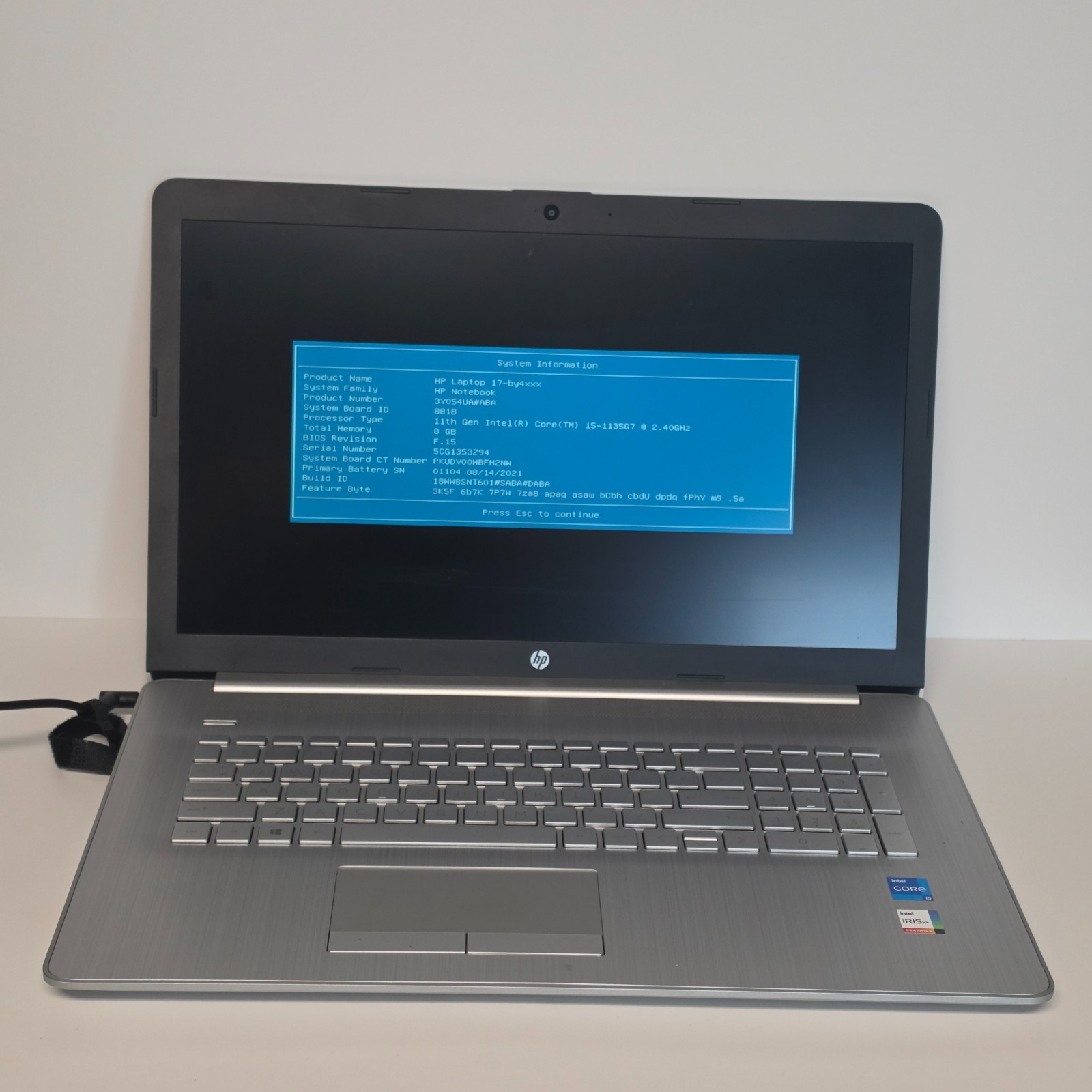 HP Notebook 17-by4633dx Laptop PC | Intel i5-1135G7 2.4GHz | 8GB RAM | No HDD A6