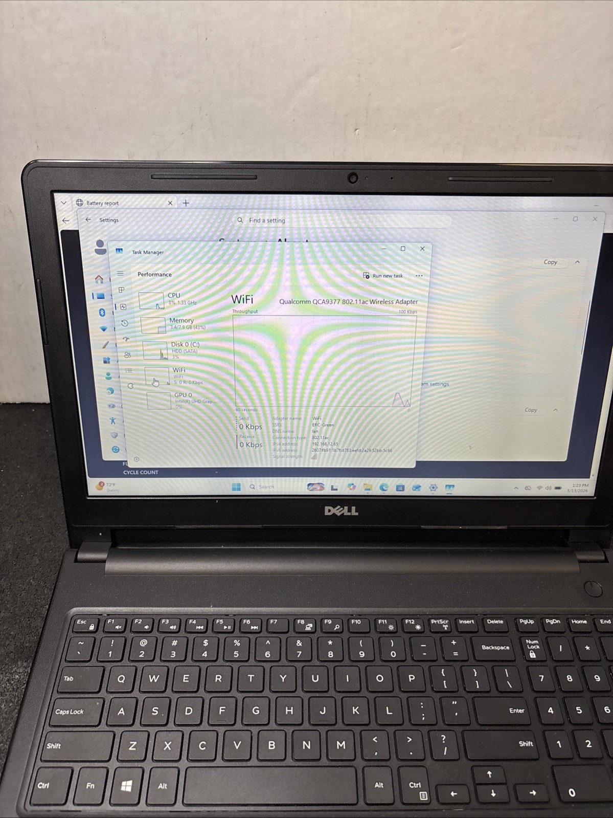 Dell Inspiron 15 3576 15.6″ Laptop i3-8130U 2.2GHz 8GB 1TB HD DVDRW Win 11 H