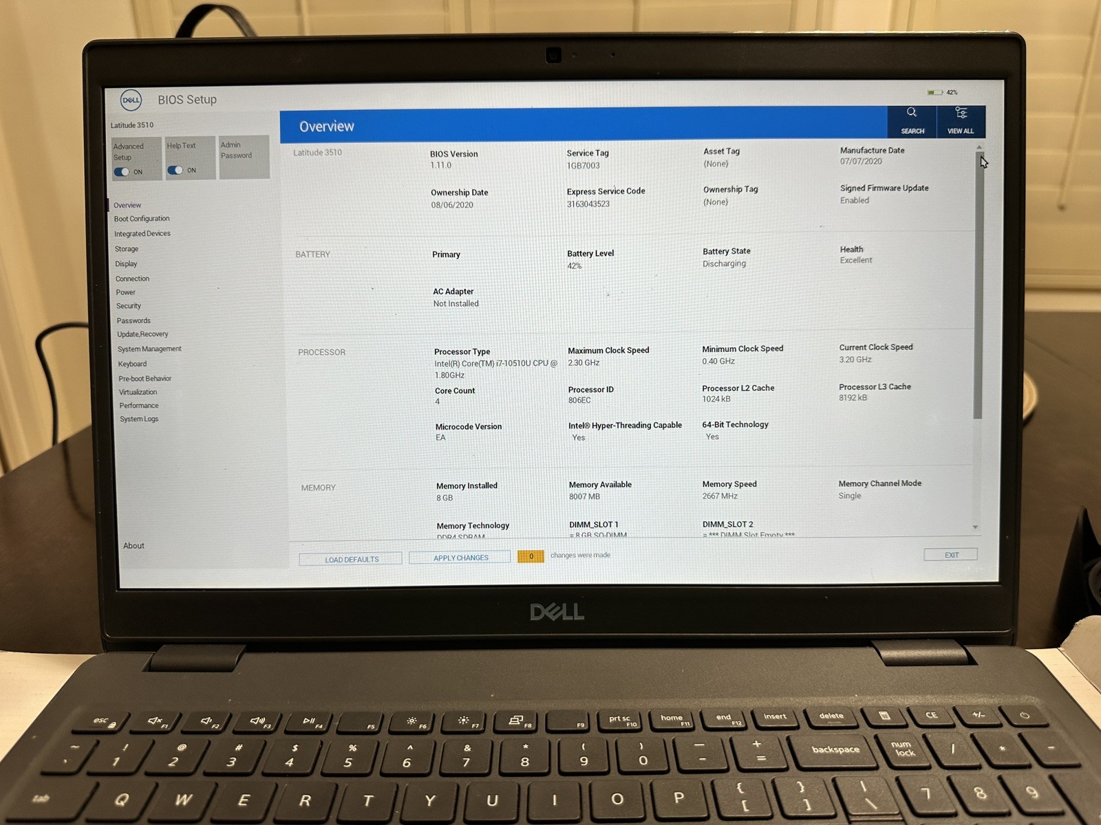 Dell Latitude 3510 15.6” i7-10510U 8GB RAM 256GB SSD Win11 Pro w/130W Charger