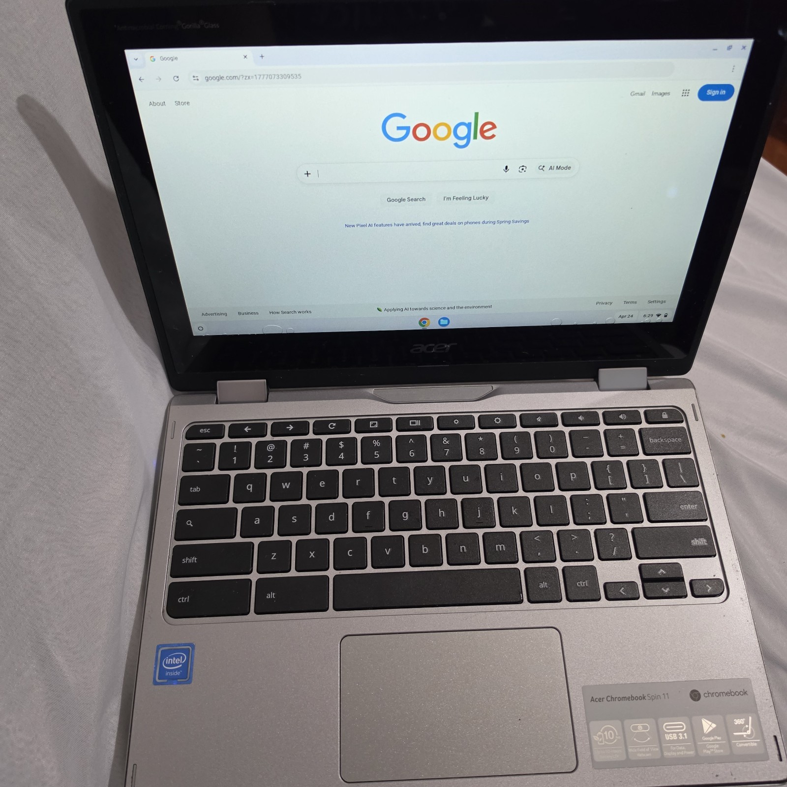 Acer Chromebook Spin 311 CP311-1H-C1FS 4GB RAM 11.6″ 2-in-1 360 Touch Screen