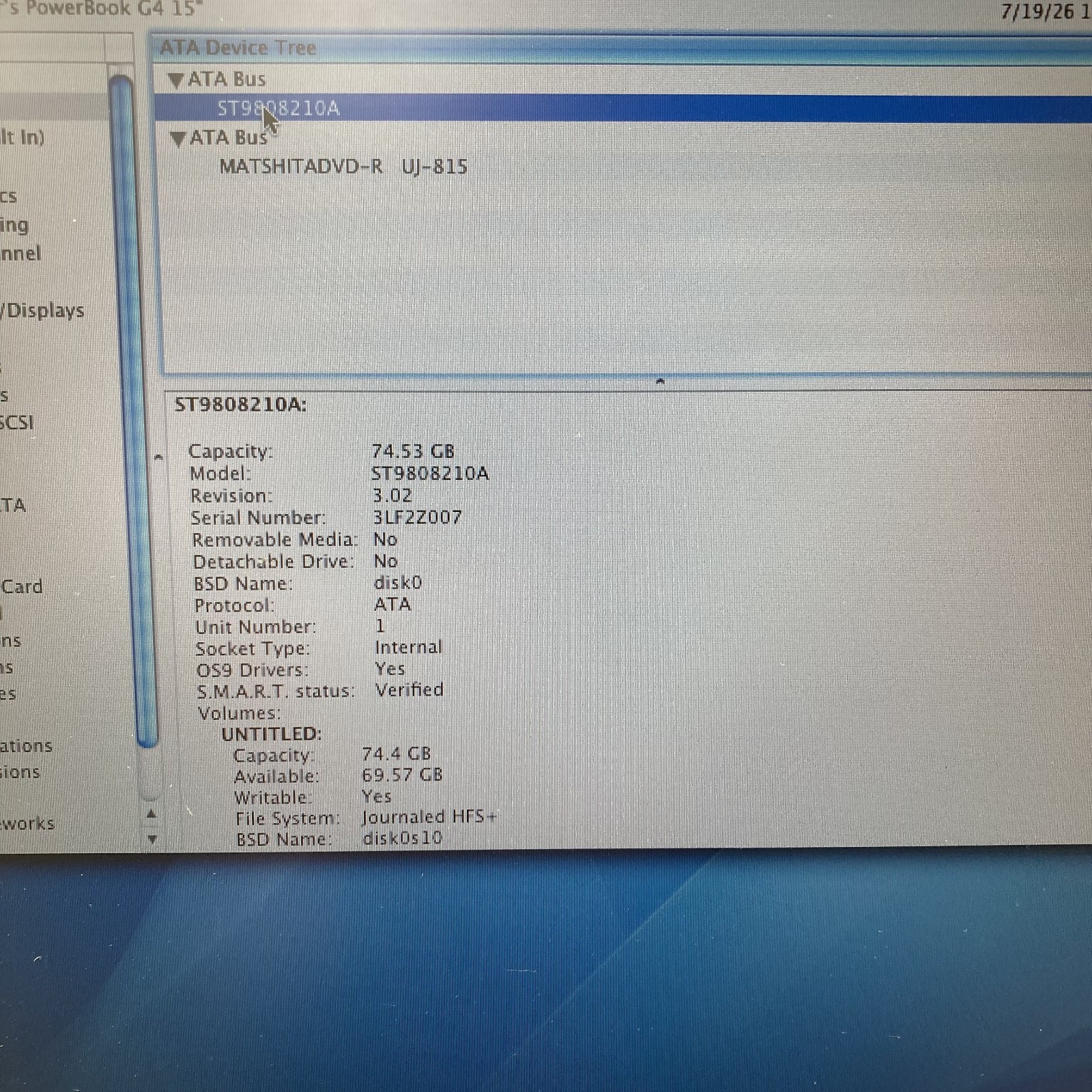 Vintage Apple PowerBook G4 Titanium M5884 Screen Issues Mac OS X 10.4
