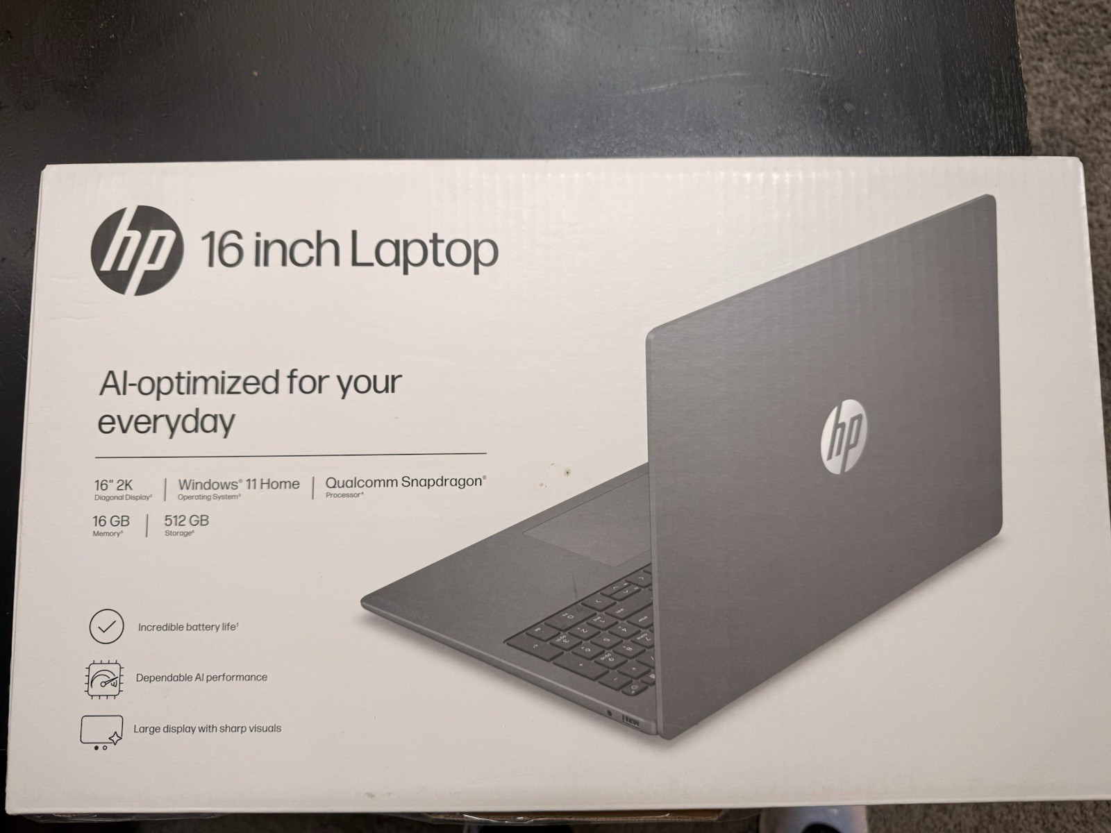 HP OmniBook 3 Laptop AI 16″ Snapdragon X 16GB 512GB SSD Win11 Home Gray