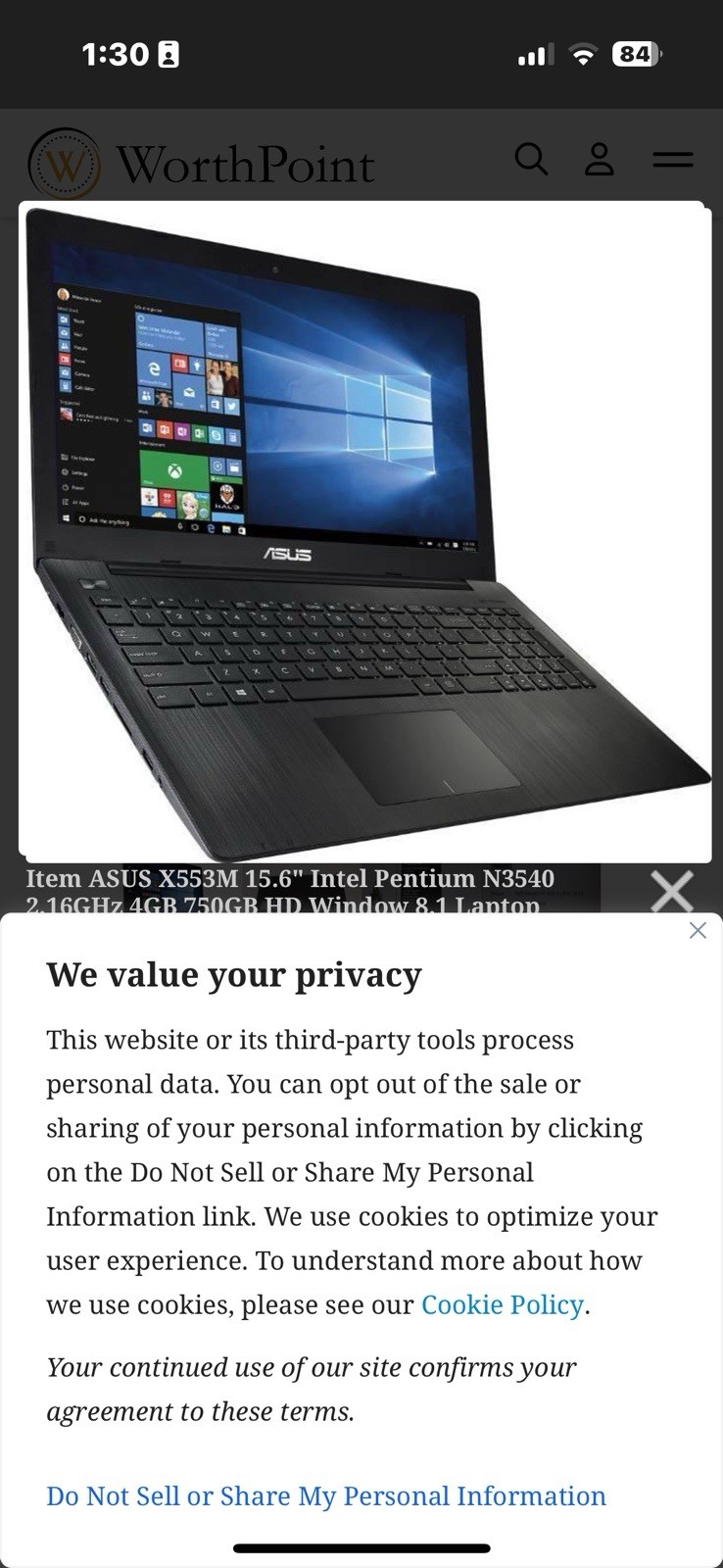ASUS X553M 15.6″ INTEL PENTIUM N3540 2.16GHZ 4GB 750GB HD WINDOW 8.1 LAPTOP