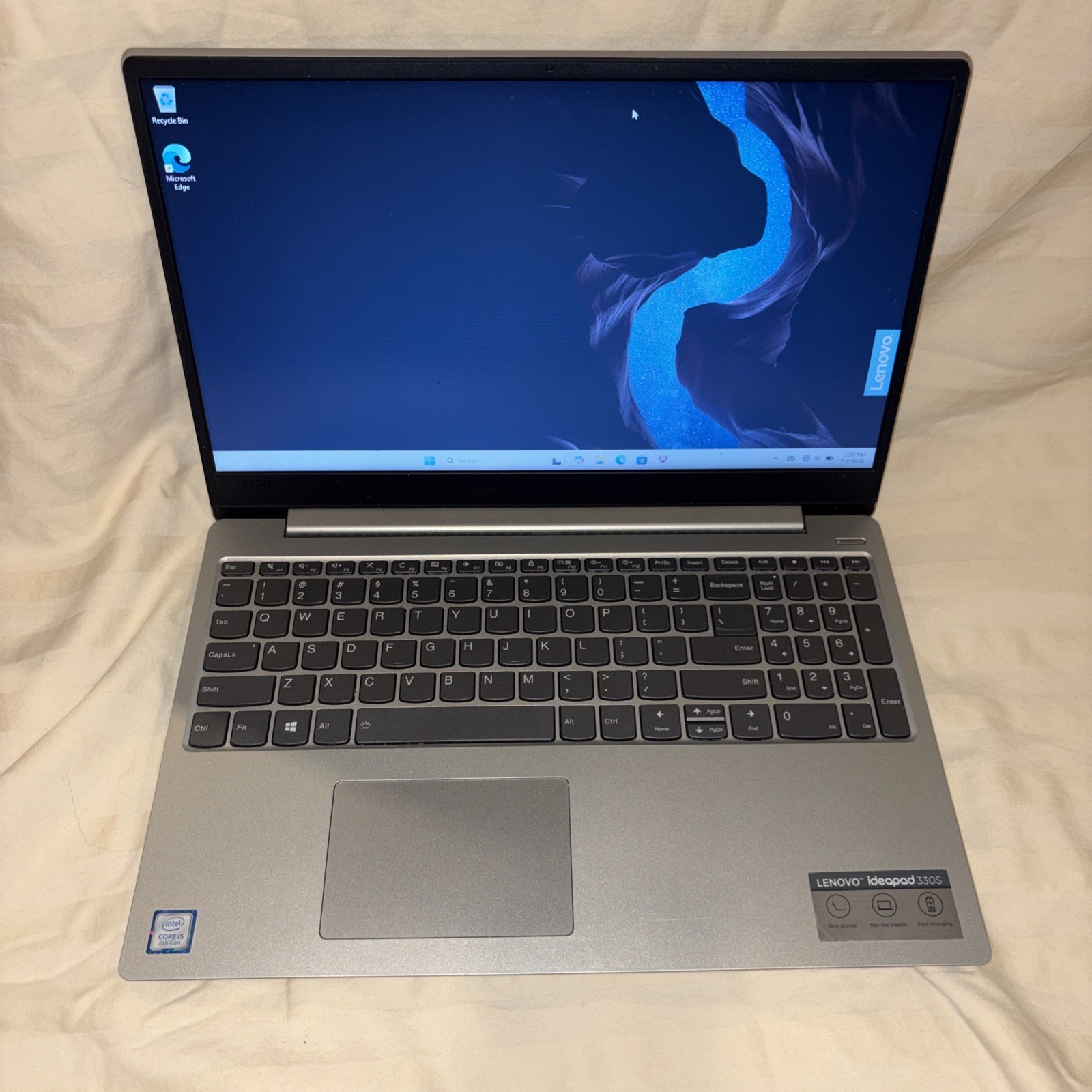 Lenovo Ideapad 330S 81F5 15.6″ FHD Intel i5-8250U 1.60GHz 8GB RAM 120GB HDD W11H