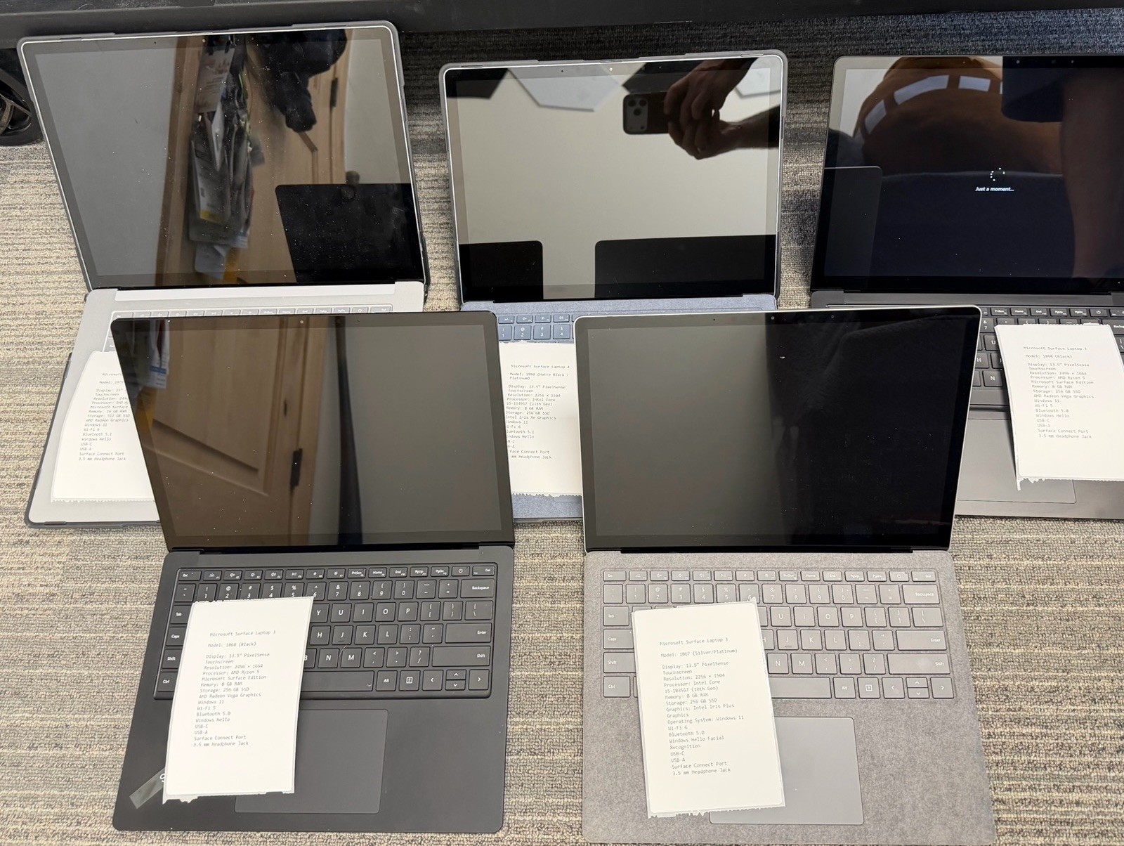 Microsoft Surface Laptop 3 And 4, i5 8GB, 256GB SSD, Ryzen 7, See Pics For Specs