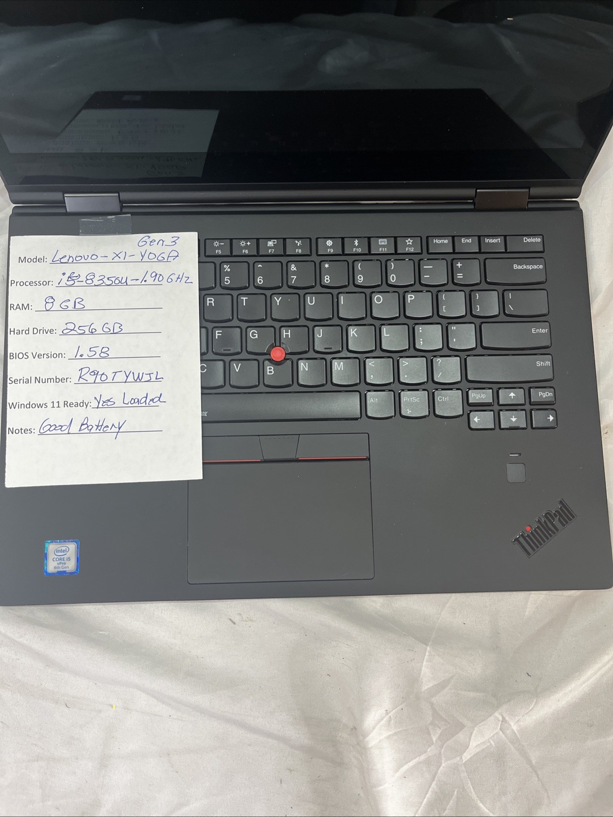 Lenovo ThinkPad X1 Yoga Gen 3 2-in-1 14″ | 1.70GHz i5-8350U | 8GB 256SSD