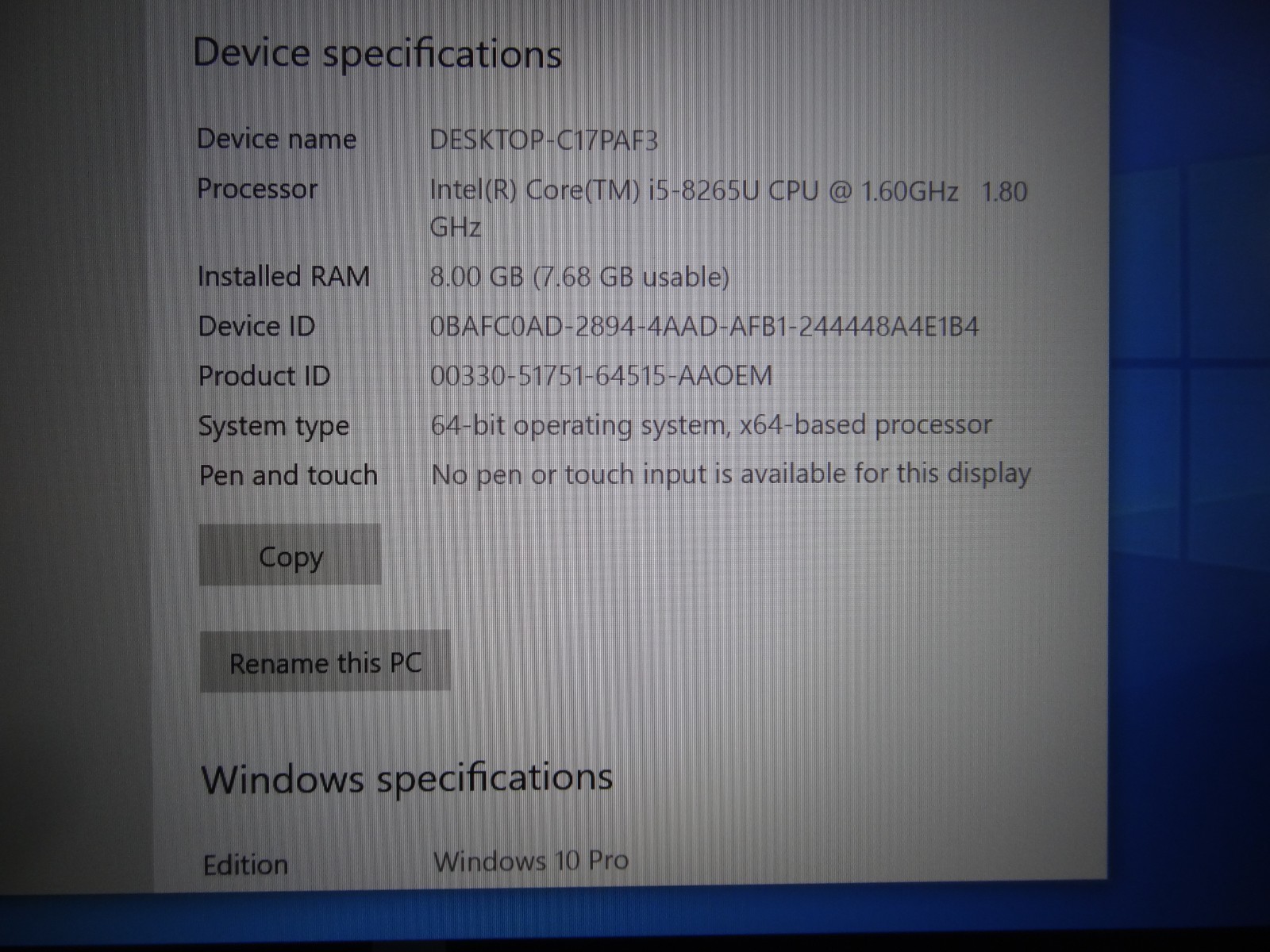 Lenovo ThinkPad E590 Laptop +NEW Battery -15.6″Screen -Windows 10 -256GB SSD -8G