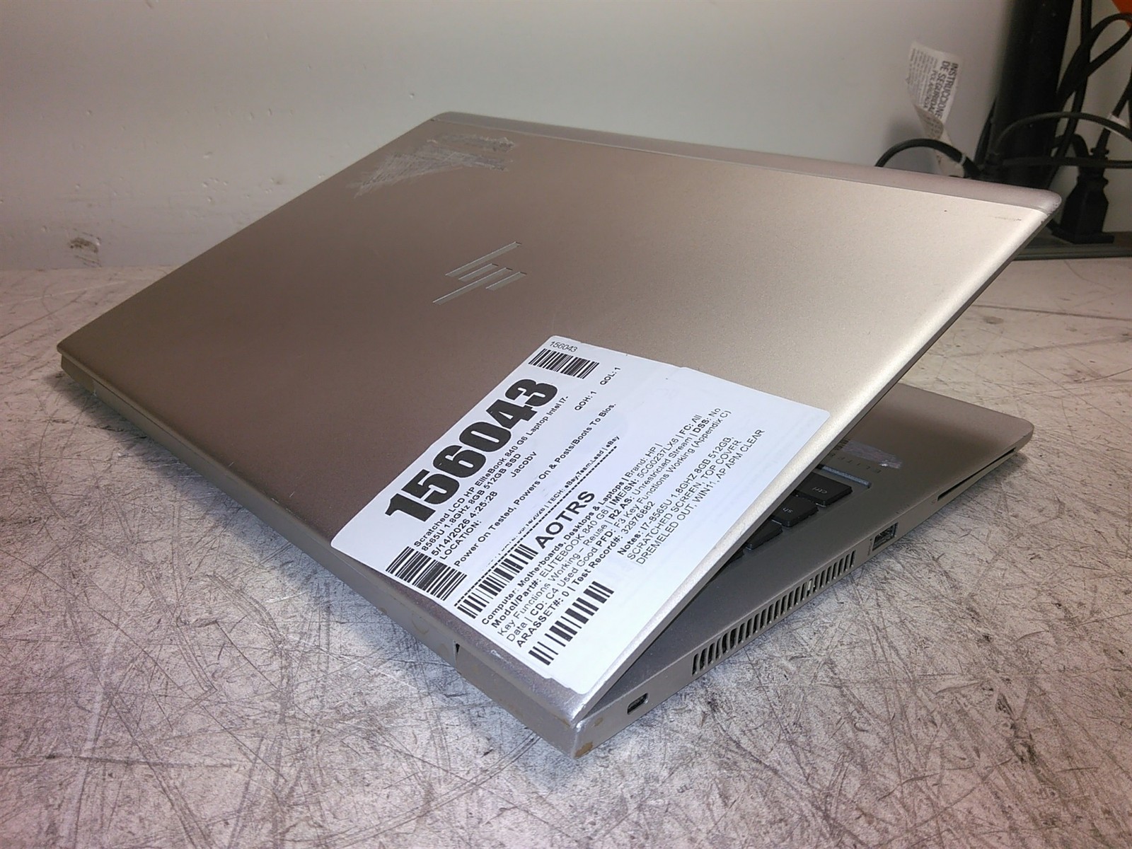 Scratched LCD HP EliteBook 840 G6 Laptop Intel i7-8565U 1.8GHz 8GB 512GB SSD