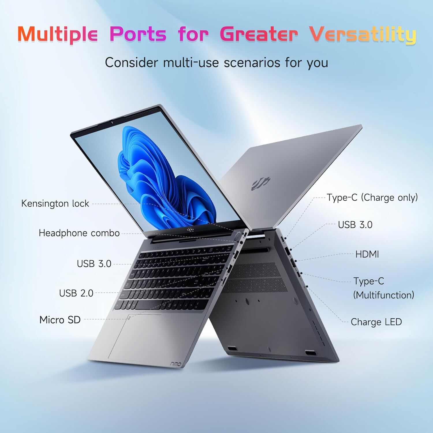 NIMO 15.6 Laptop 16GB RAM 1TB SSD Intel Pentium N100 Processor Backlit KB Win11
