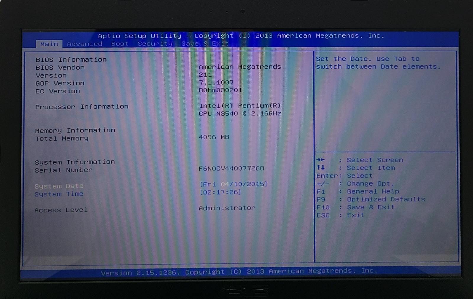 ASUS X553MA-BPD0705I 15.6″ Laptop Intel Pentium N3540 4GB Ram No HD/OS (FL)