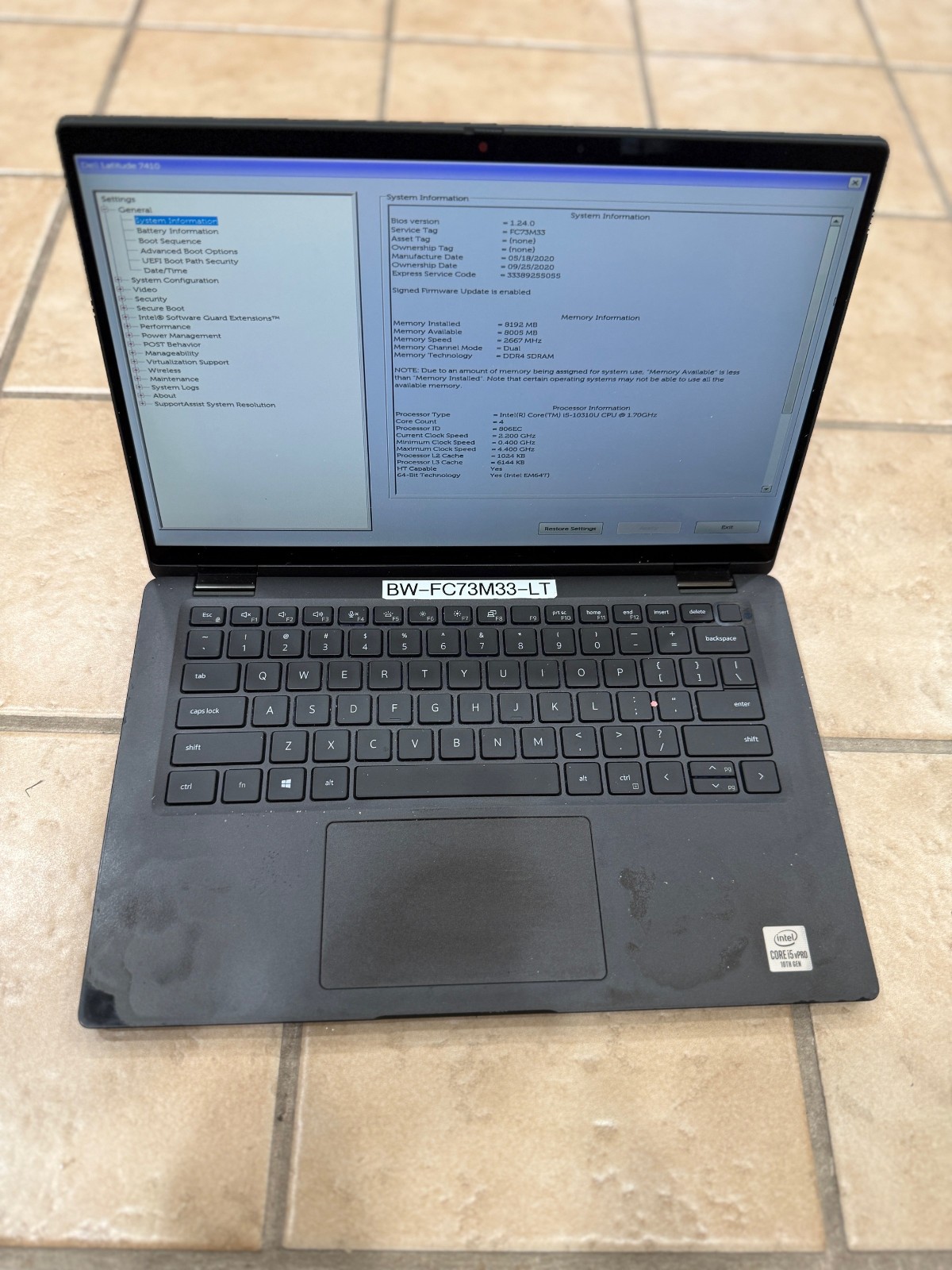 LOT OF 3 Dell Latitude 7410 Touchscreen Laptop i5-10310U 1.7GHz 8GB NO SSD 14″
