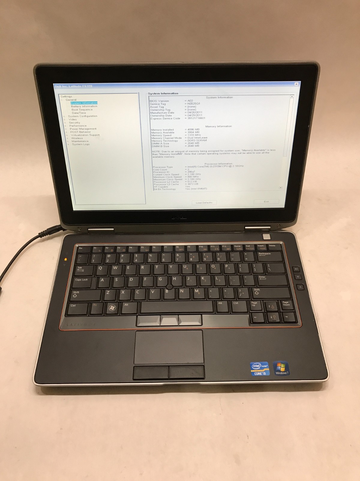 Dell Latitude E6320 13″ Intel Core i3 4GB RAM NO HDD/OS Missing HDD Caddy!! – DW