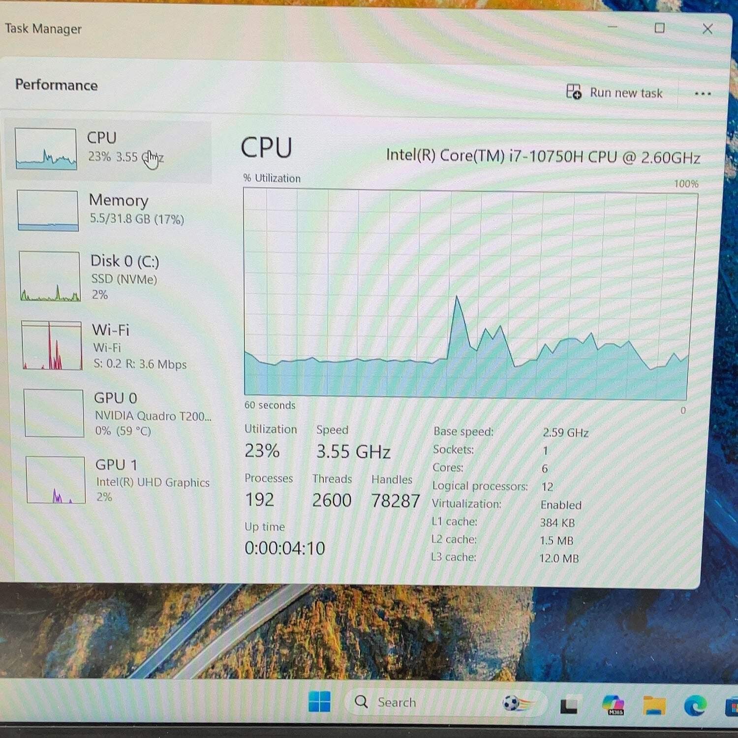 Lenovo ThinkPad P1 Gen 3 i7-10750H 2.6GHz 32GB RAM 500GB SSD Quadro T2000 Max-Q