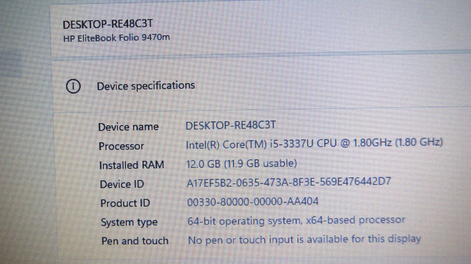 HP EliteBook Folio 9470m i5- 1.8GHz 12GB Ram 128GB SSD+ 500GB HHD Win 11 Pro