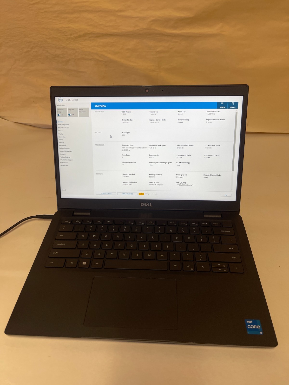 Dell Latitude 3420 Intel i5-1135G7 4.20GHz 8GB RAM No HDD *READ*