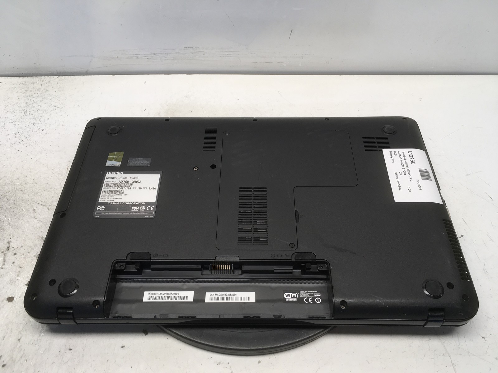 Toshiba Satellite L875D-S7332 AMD A6-4400M 2.7GHz 6 GB NO HDD No Batt