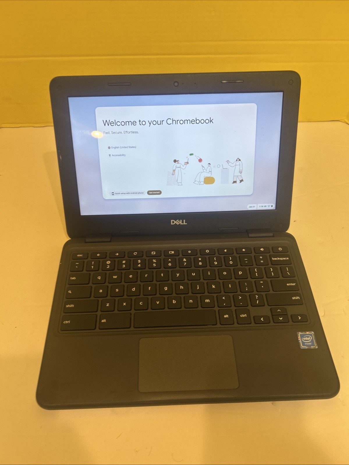 Dell Chromebook 3100 Touchscreen Tested Working No Charger Bezel details