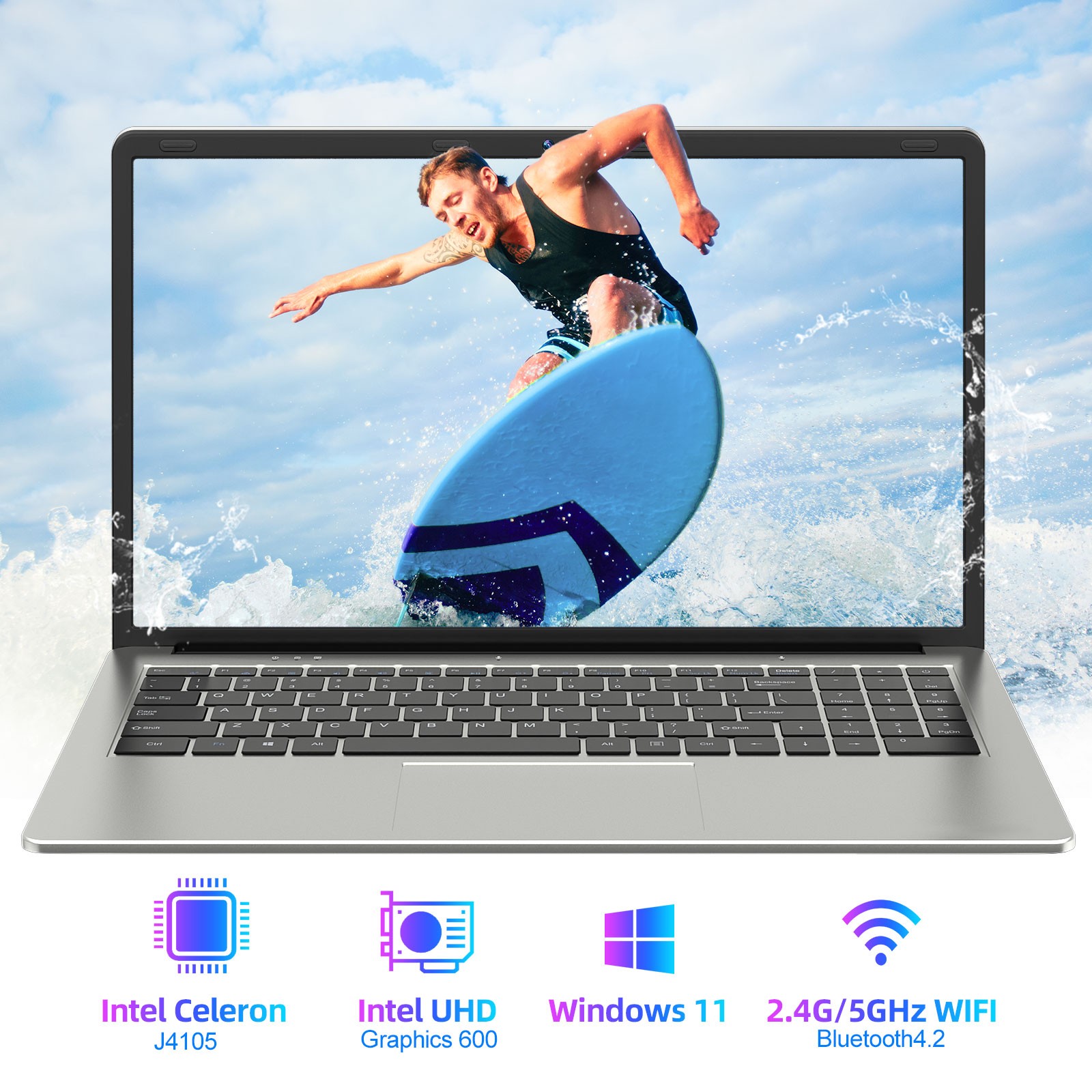 SGIN 15.6/17.3 inch Laptop 128GB 256GB 512GB SSD Intel Celeron WIFI Windows 11