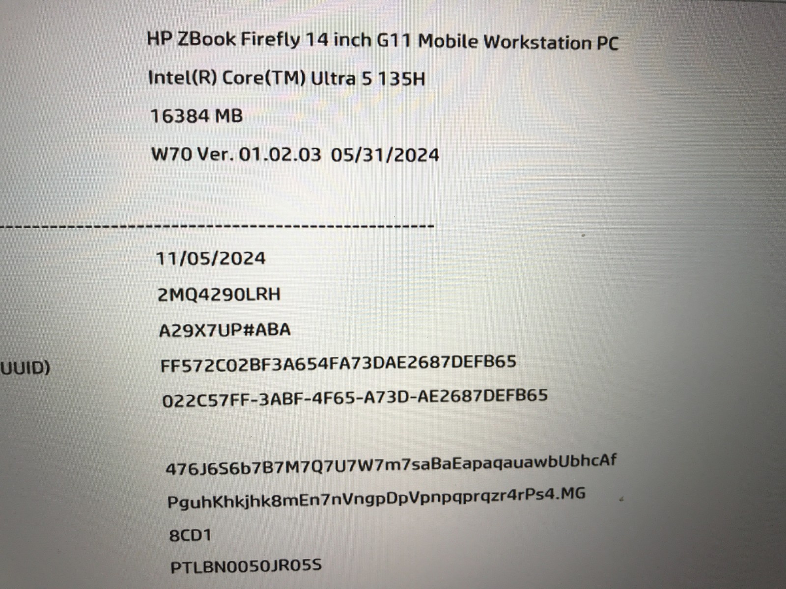 Lot of 4 / HP ZBook Firefly 14 G11 /Core Ultra 5 135H 1.7GHz / 16GB RAM / No SSD