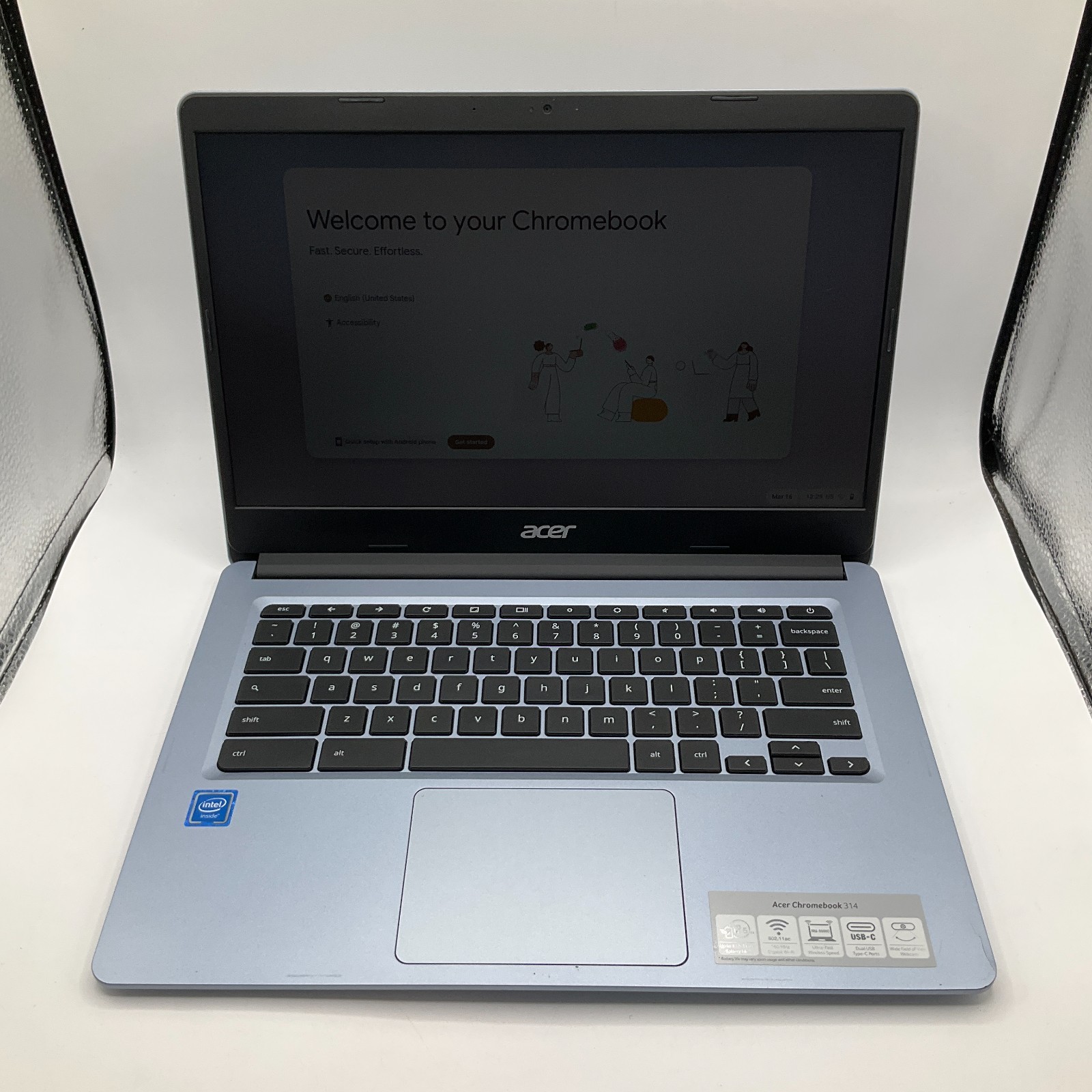 Acer Chromebook N19Q2 14″ Intel Celeron N4000 4GB RAM 64GB Storage Blue