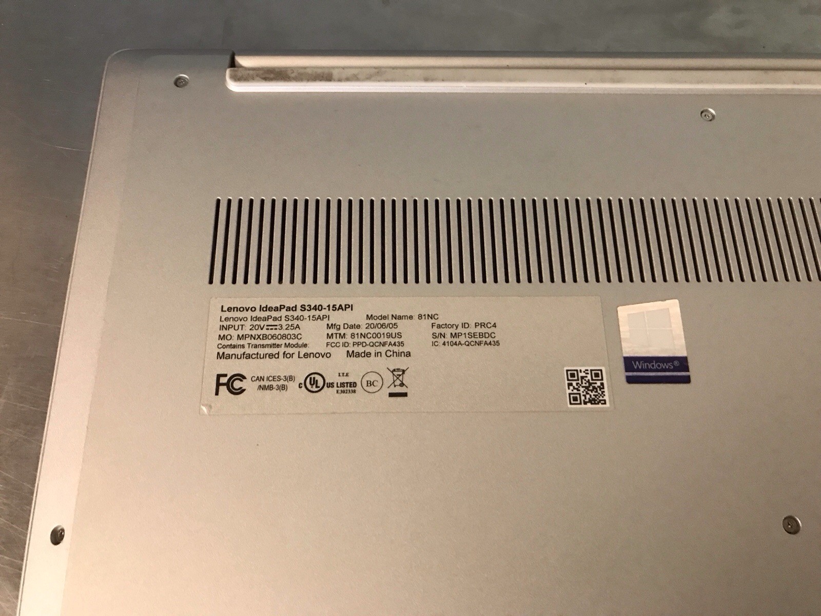 AS IS Boots to Bios Lenovo IdeaPad S340-15API Ryzen 3 3200U 6GB Ram “READ”
